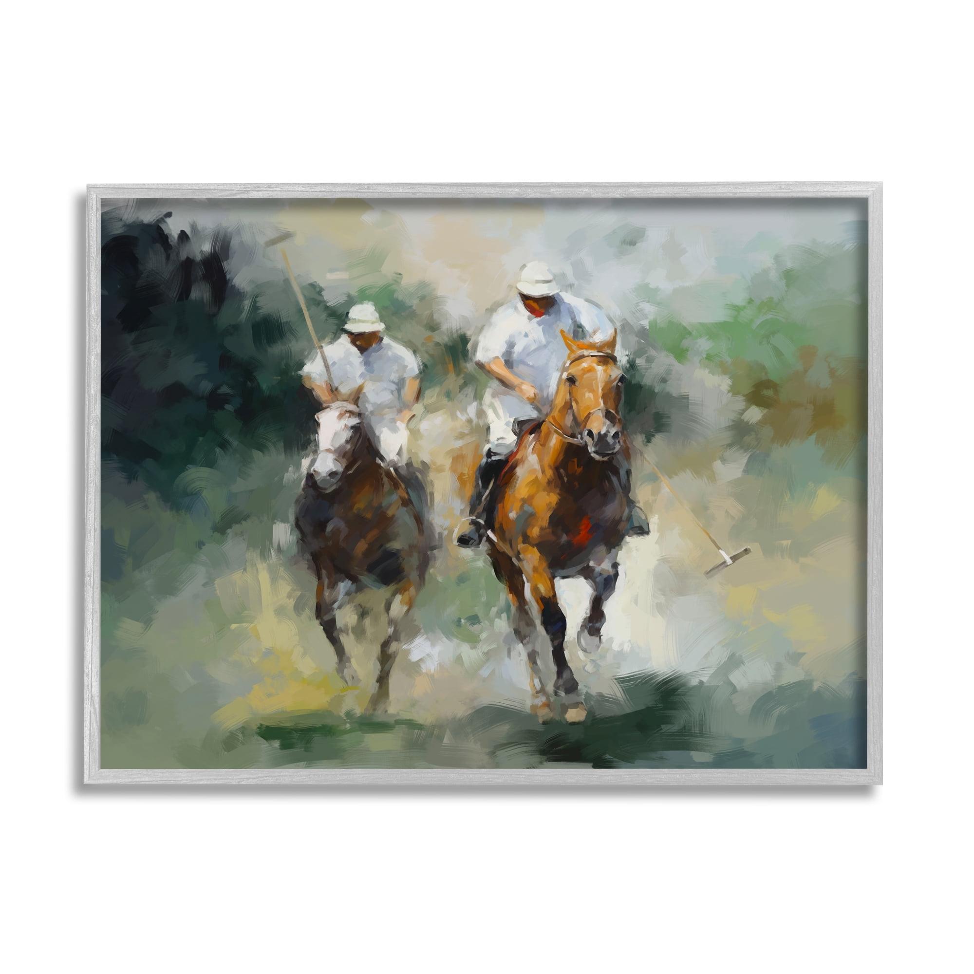 " Polo Players On Horses " by Ziwei Li Painting Print