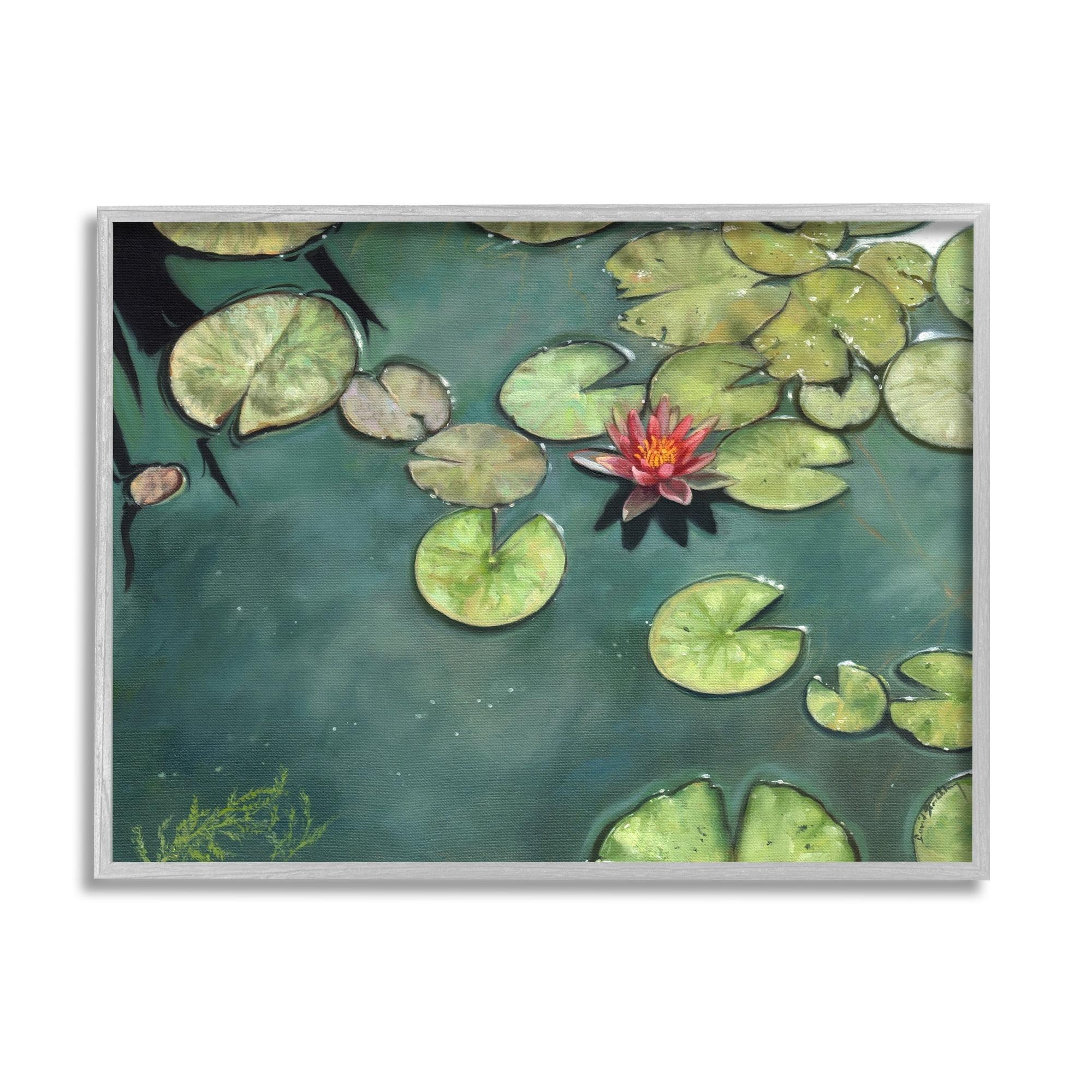 " Pond Lily Lotus Blossom Floating Peaceful Botanicals " by David Stribbling Painting Print