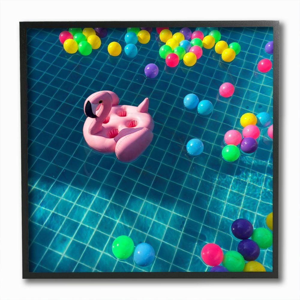 Stupell Industries " Poolside Pink Flamingo Floatie Water Summer Fun " by Ziwei Li