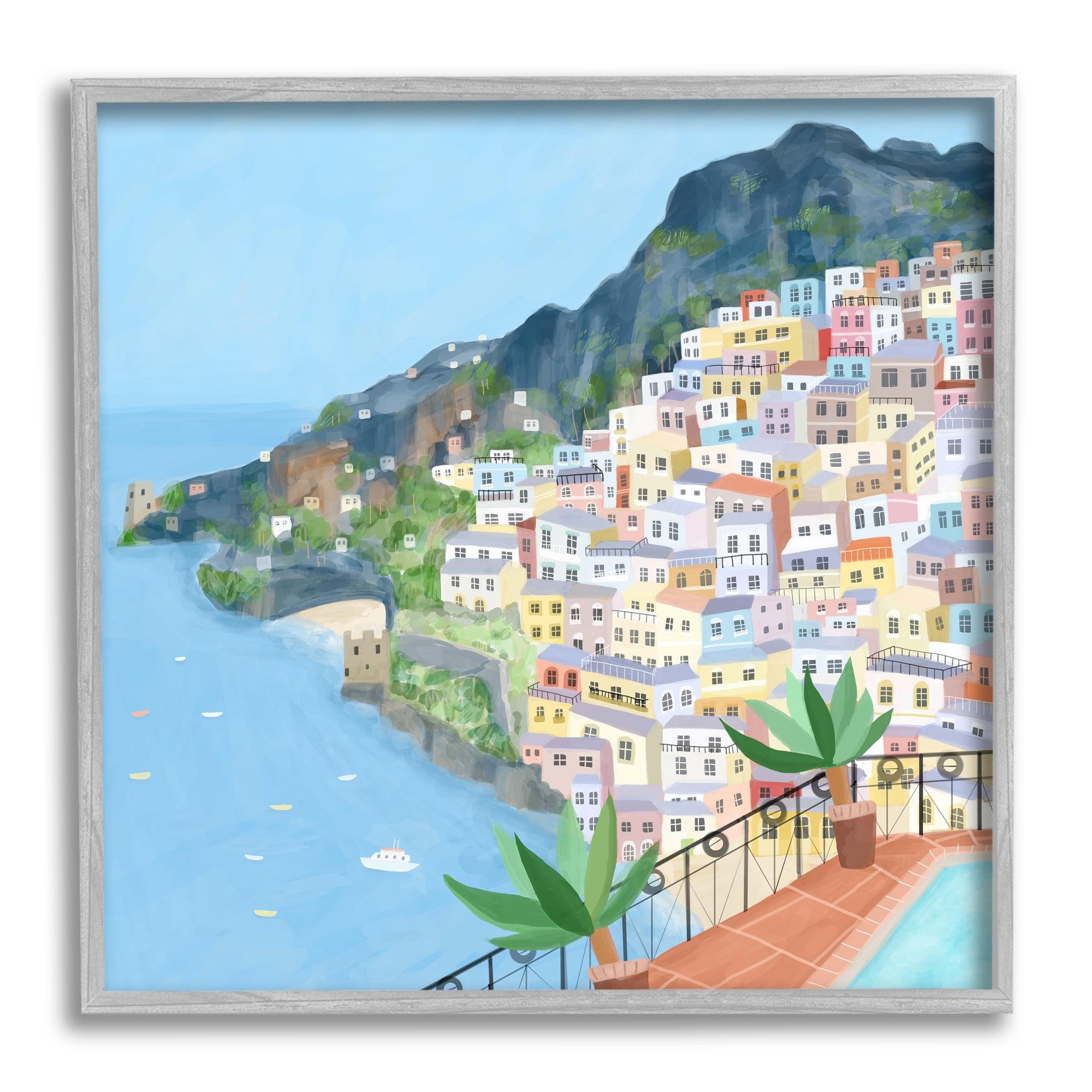 " Positano Cliffside Coastal City Architecture Italian Buildings " by Carla Daly