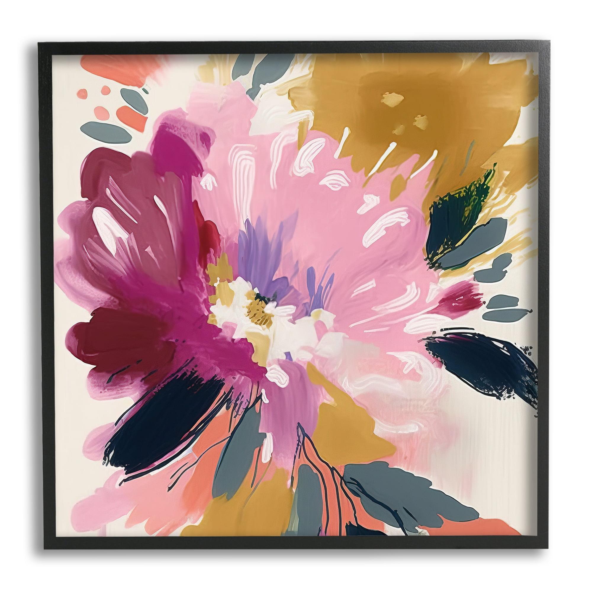 Az-429-Framed " Purple Abstract Floral " by Andrea Haase