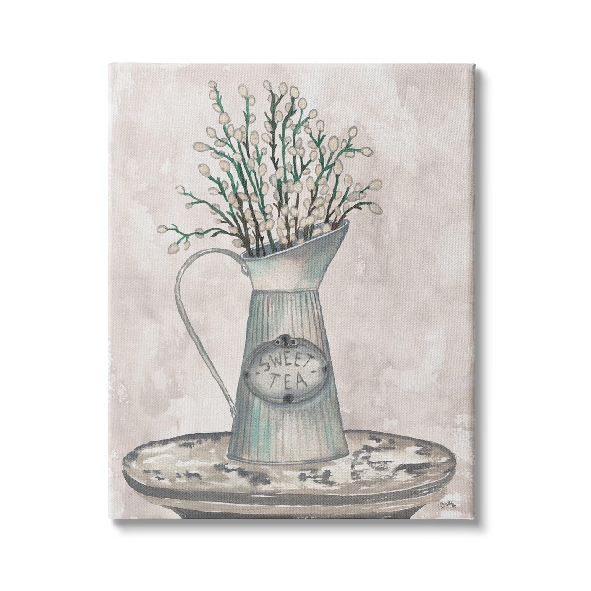 Stupell Industries " Pussy Willow Botanicals Sweet Tea Country Jar " by Elizabeth Medley