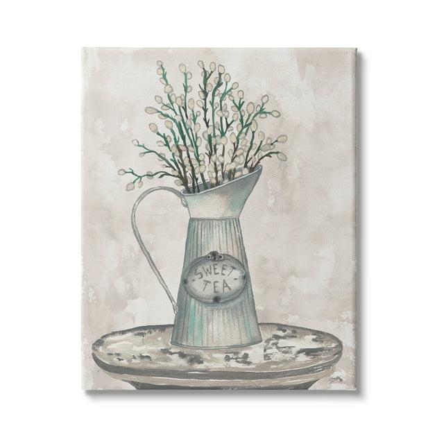 Stupell Industries Pussy Willow Botanicals Sweet Tea Country Jar Painting | Wayfair
