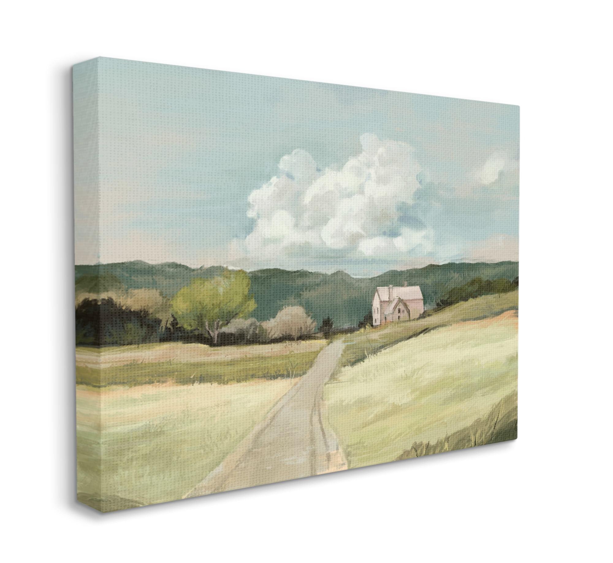 Countryside Road Leading Home Landscape Canvas Art