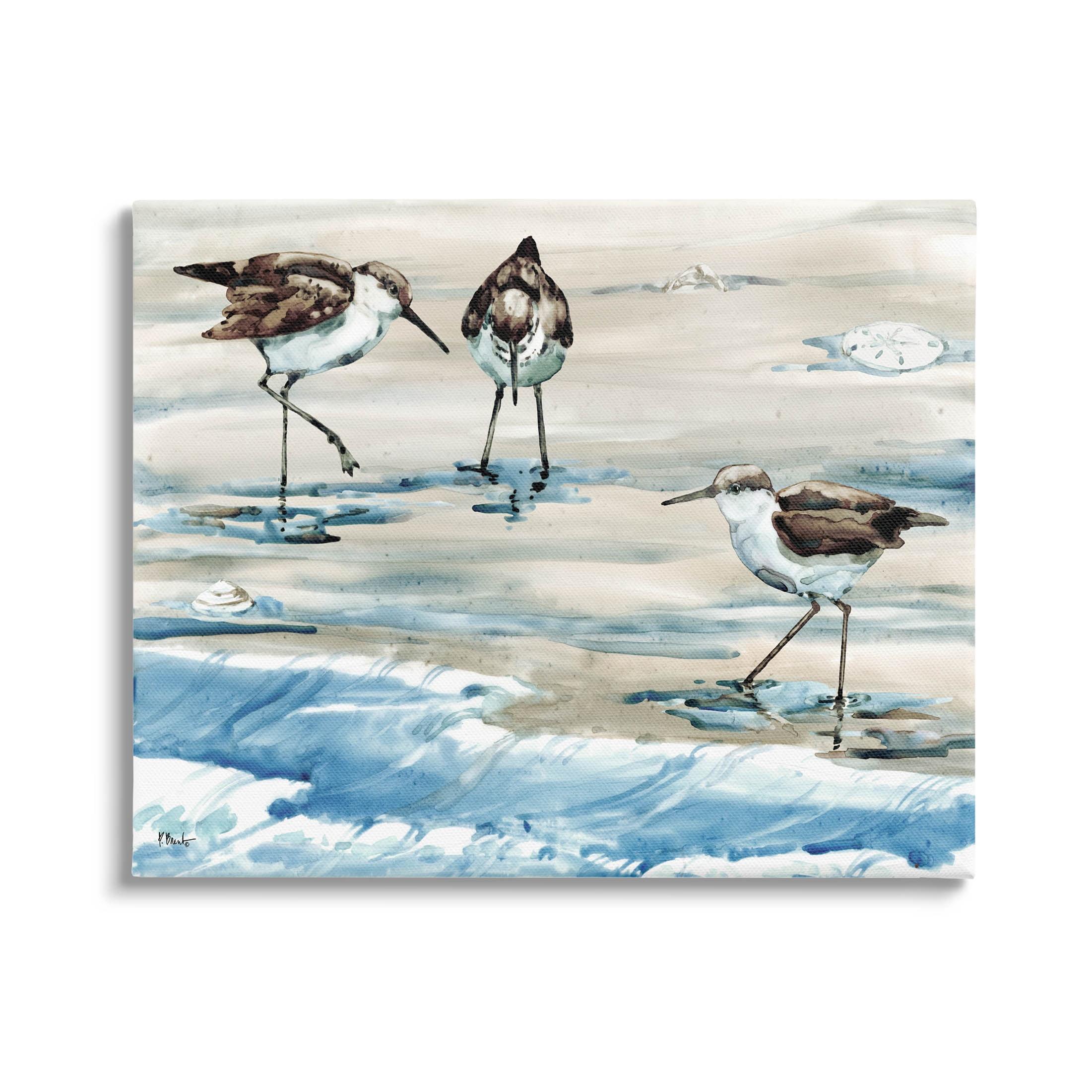 Rockhampton Sandpipers Ocean Waves Canvas Wall Art, 30 x 24 in