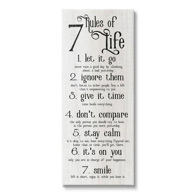 Stupell Industries " Rules Of Life Motivating List " by Lil' Rue