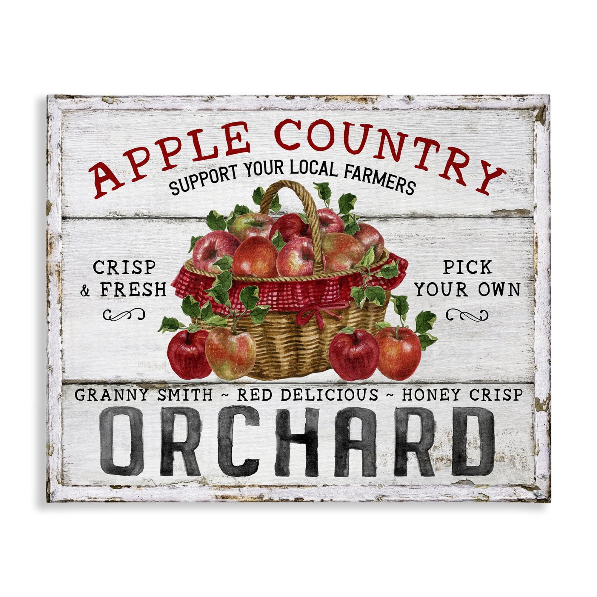 Stupell Industries Rustic Apple Orchard Holiday Painting Gallery Wrapped Canvas Art Prints Wall Art, 20 x 16