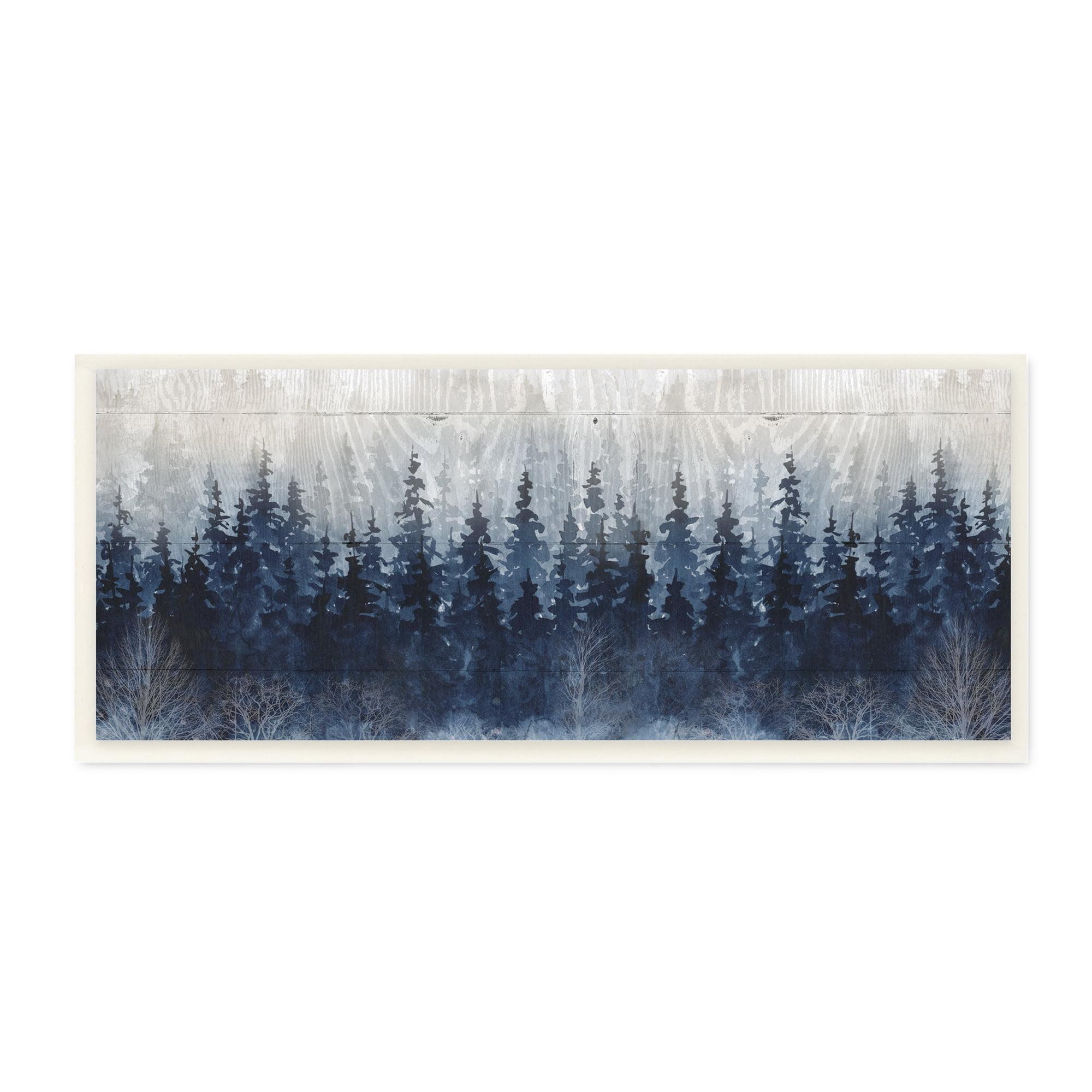 Rustic Blue Forest Tree Line Fir Wood By Carol Robinson 955