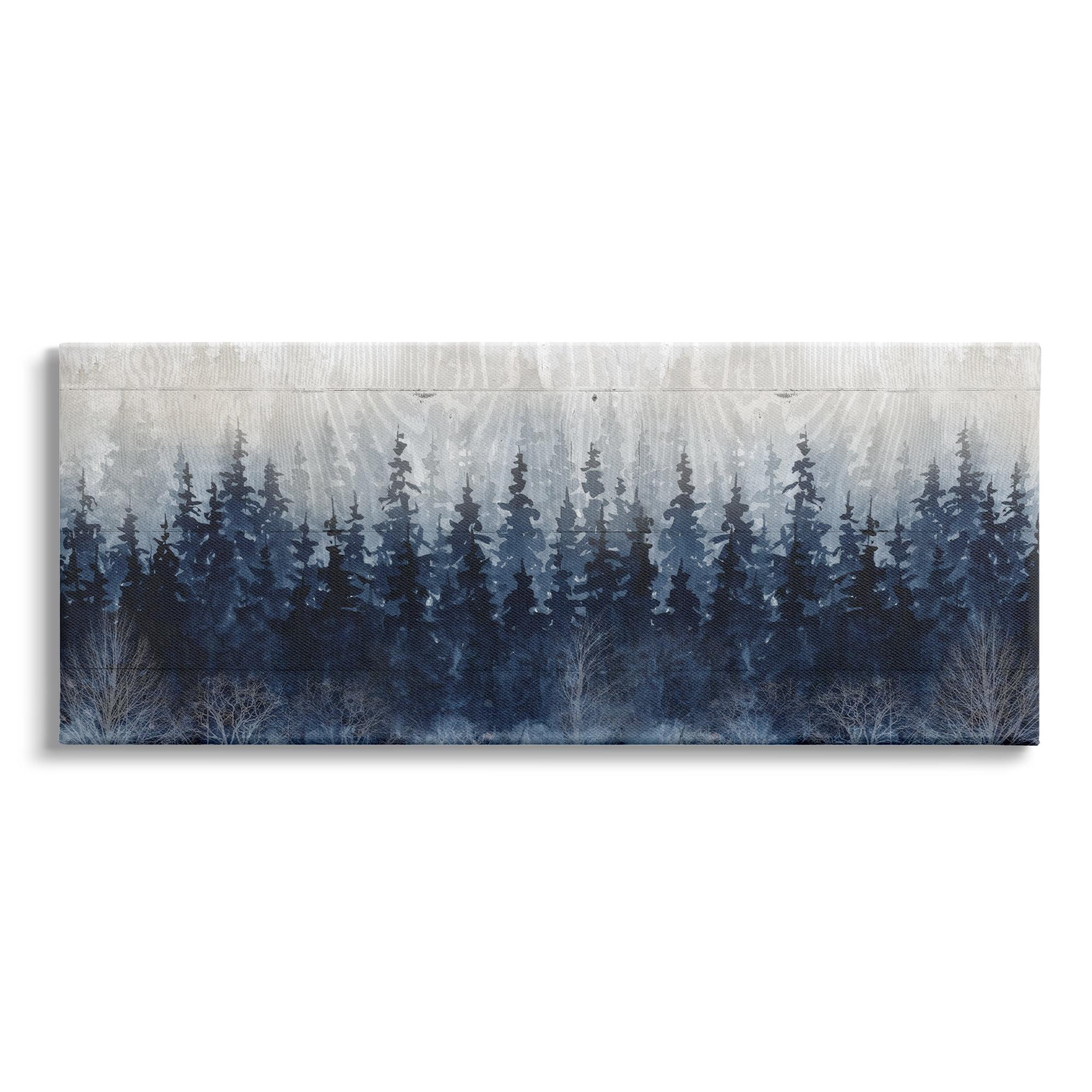 Rustic Blue Forest Tree Line Fir Wood By Carol Robinson 955