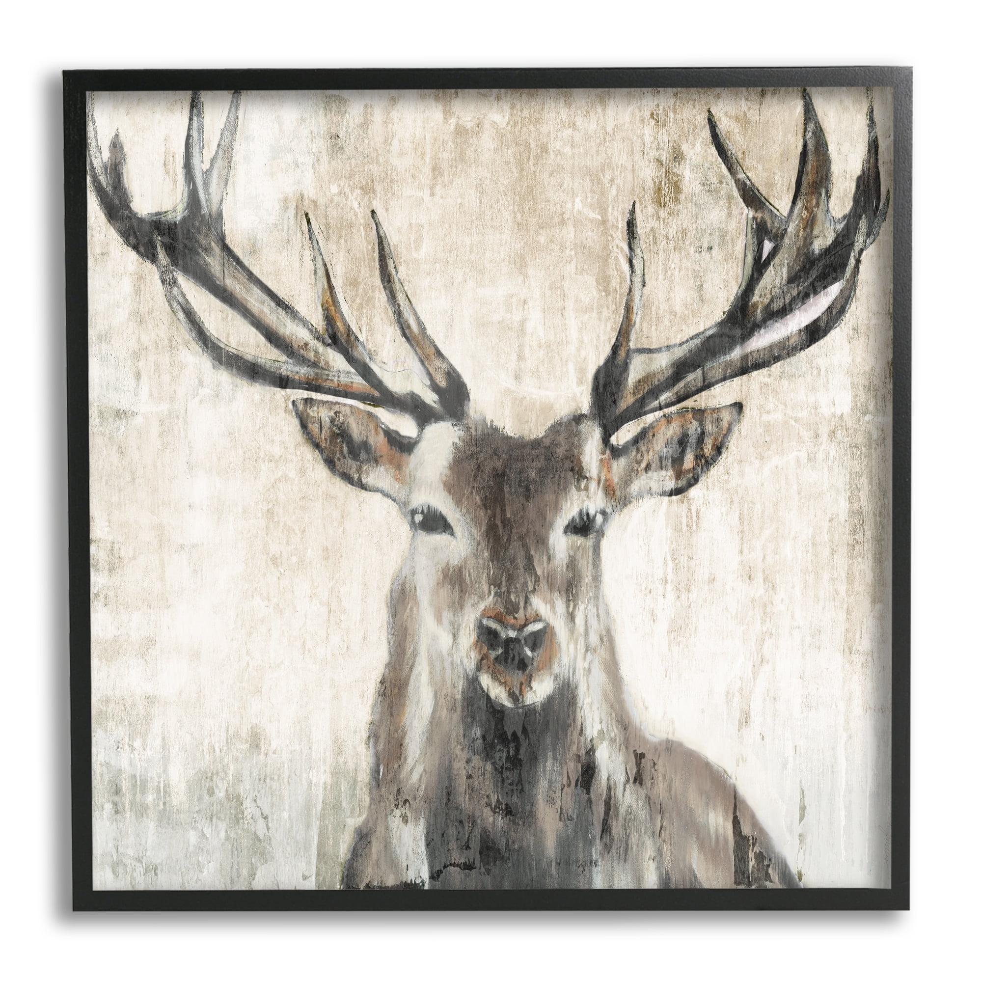 " Rustic Deer Elk Wildlife Portrait " by Liz Jardine