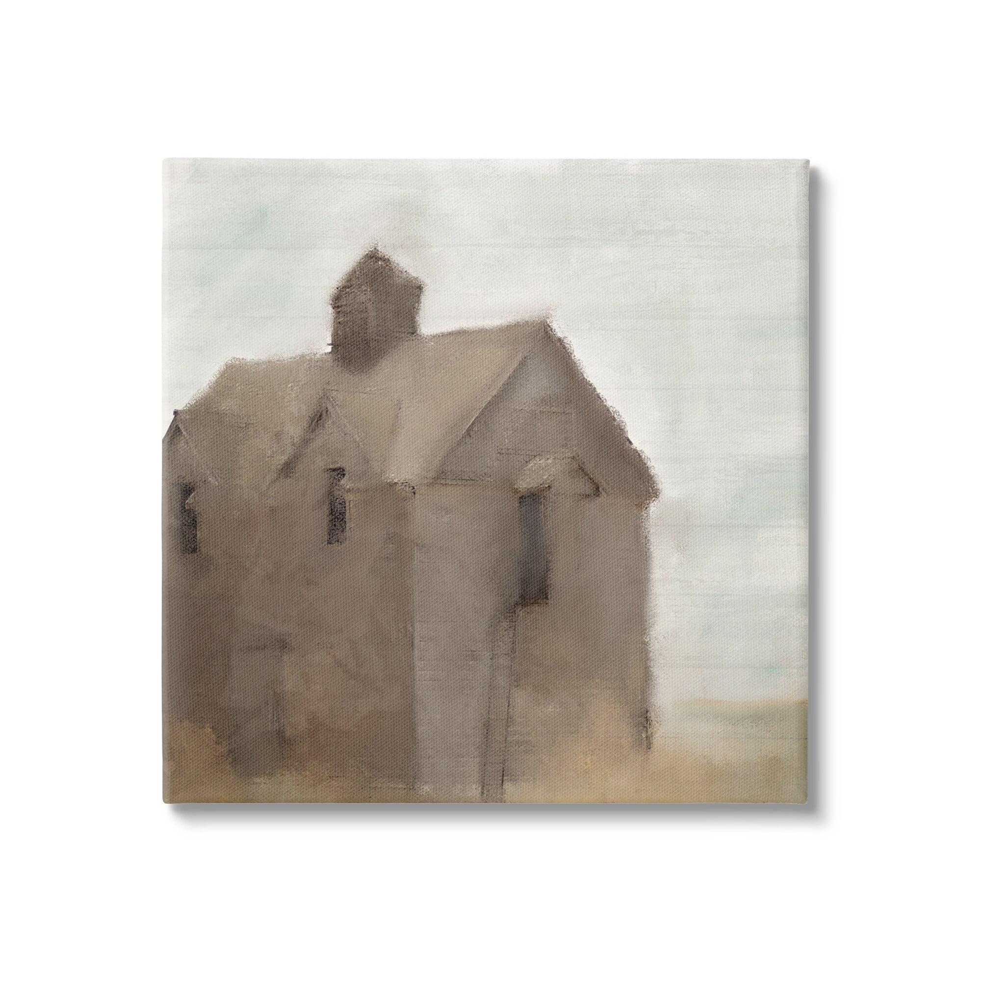 " Rustic Painterly Brown Barn Rural Farmland "