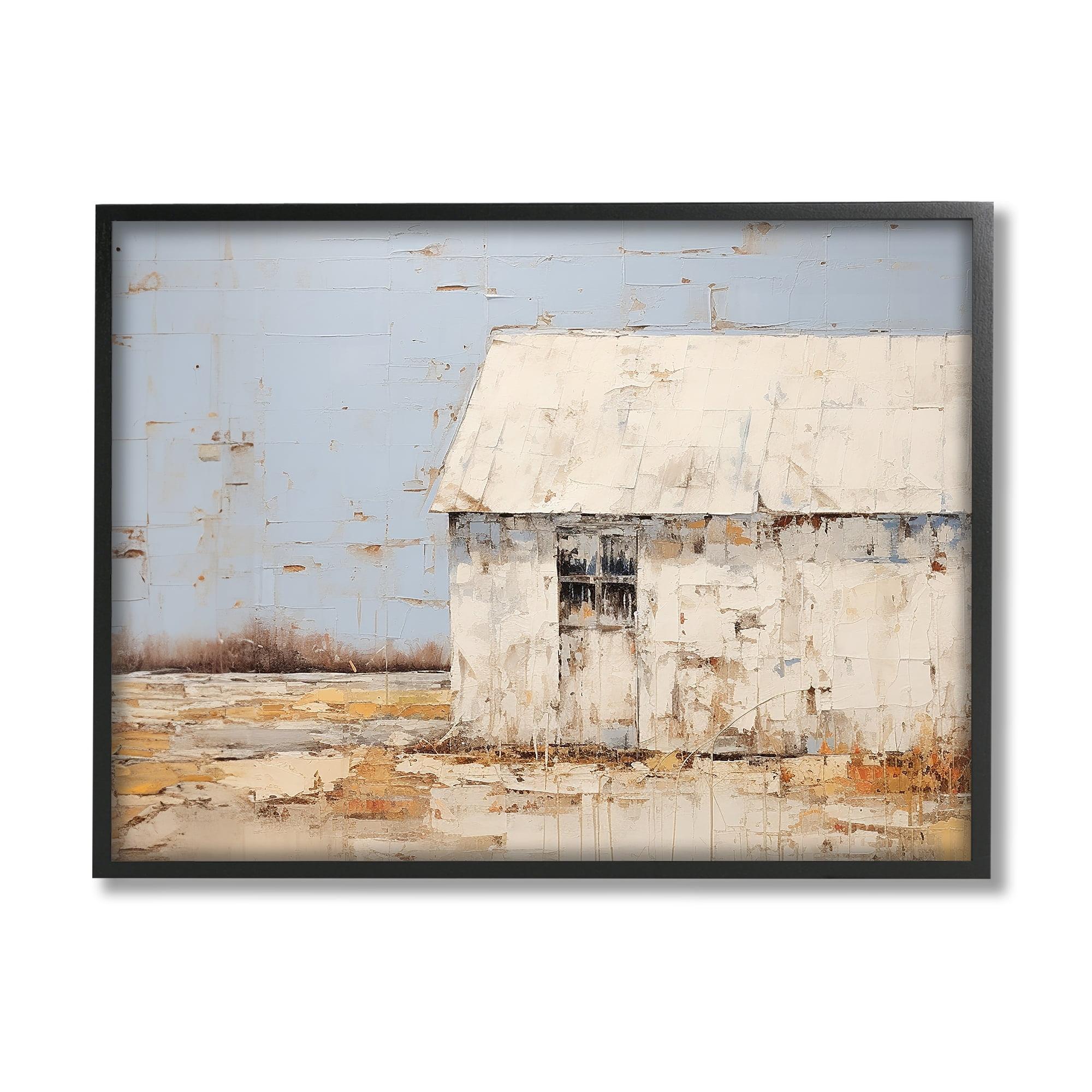 Rustic White Barn by Ramona Murdock Single Picture Frame Print on Canvas