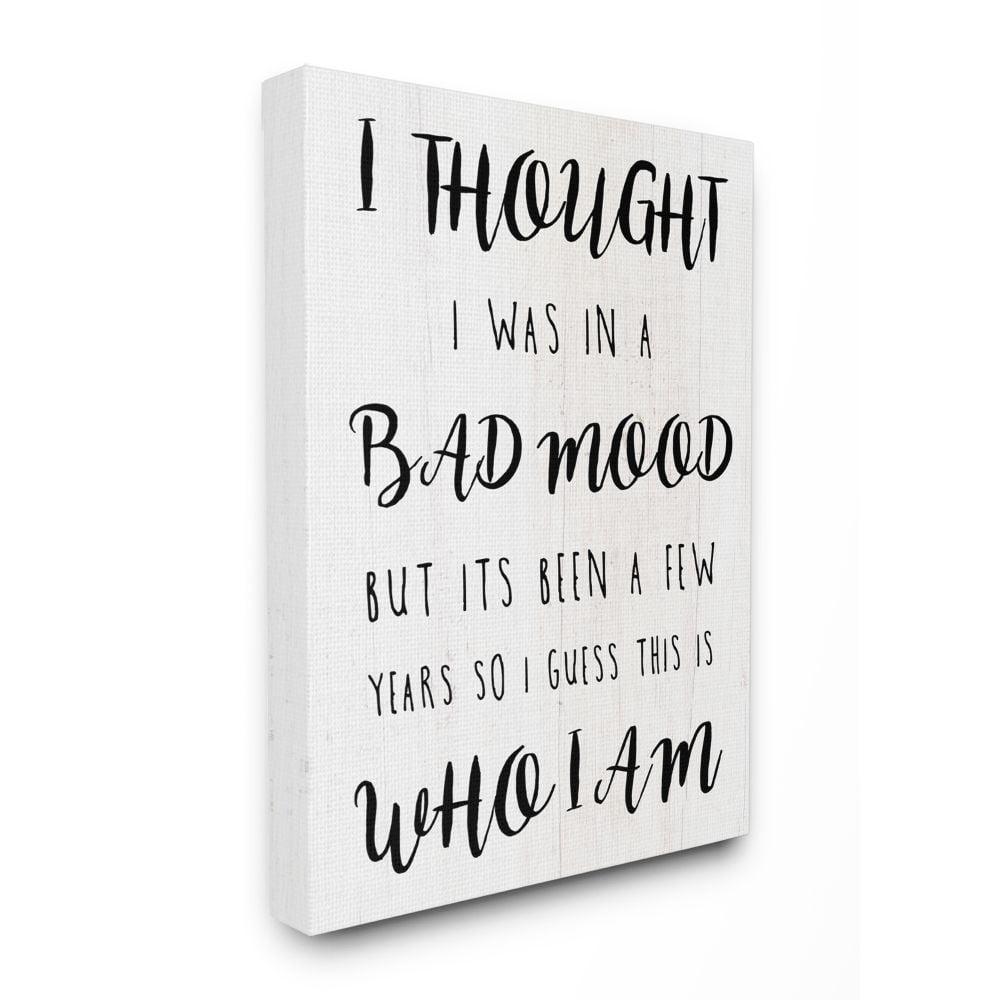 Funny Black and White Motivational Quote Canvas Wall Art