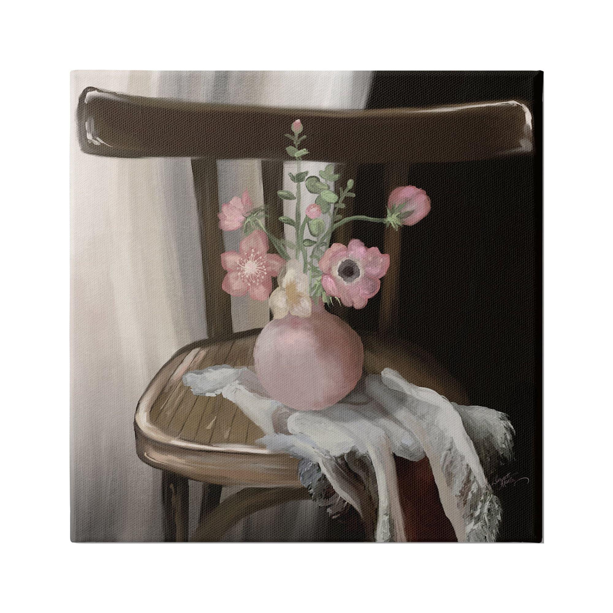 Stupell Industries " Serene Pink Flower Vase Arrangement Still Life " by Elizabeth Medley Painting Print