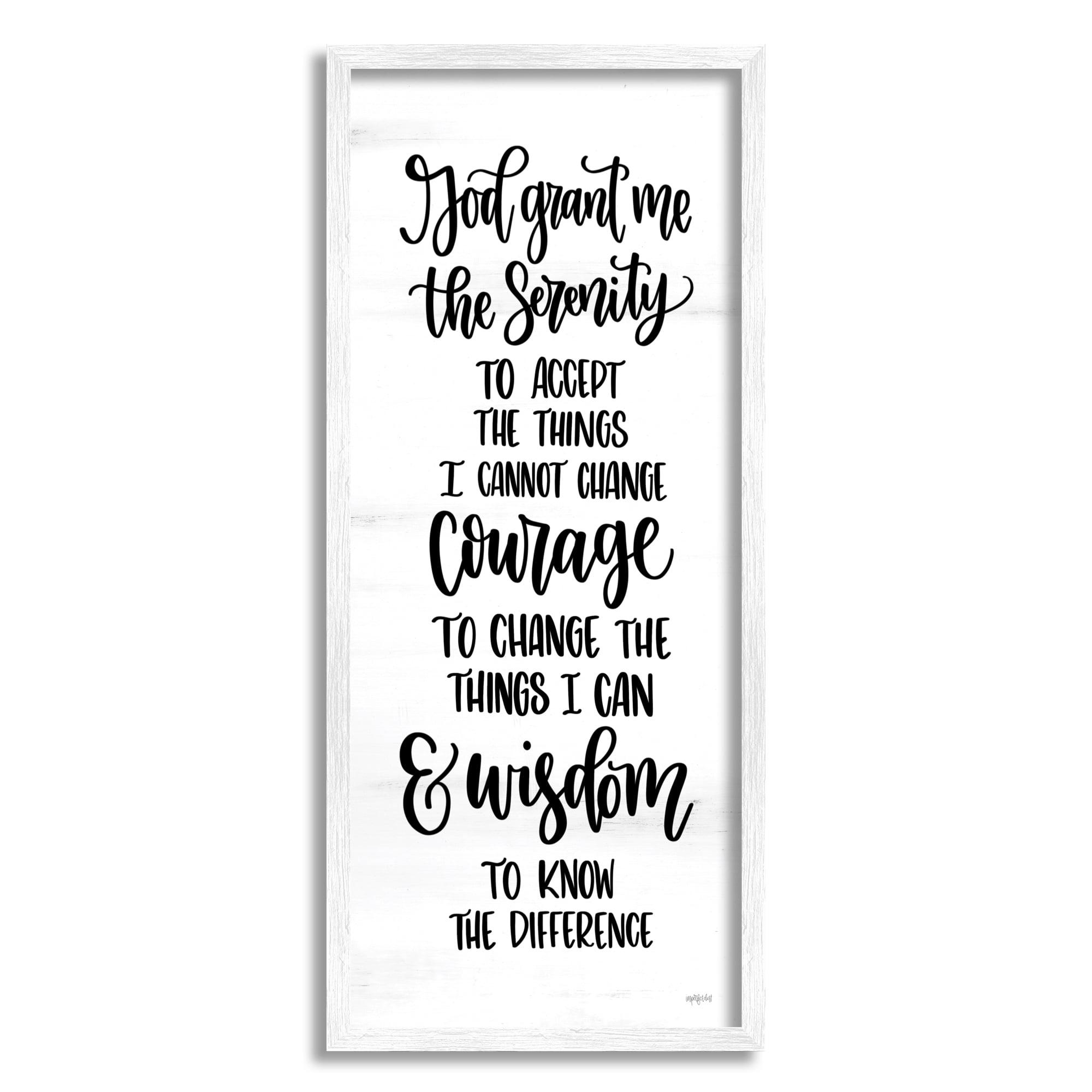 White Framed Serenity Courage & Wisdom Canvas Wall Art