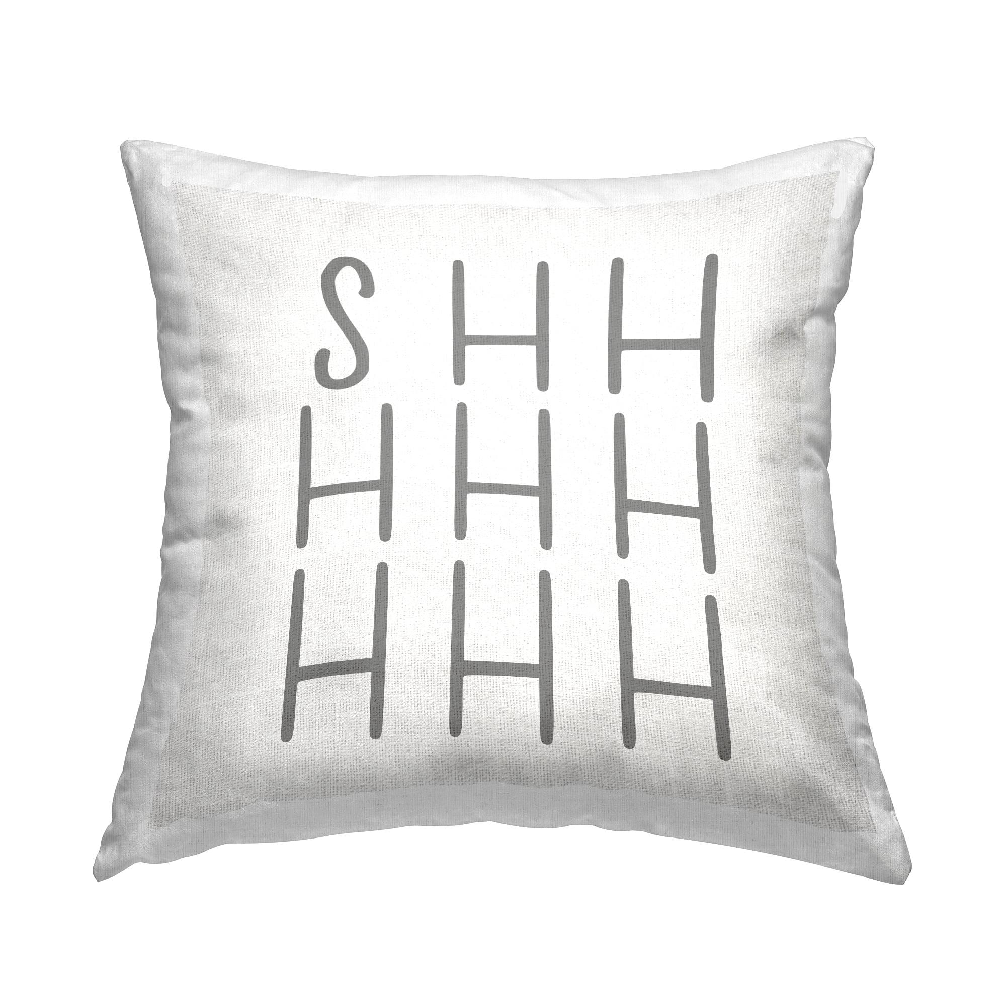 White and Gray Typography Decorative Throw Pillow Set