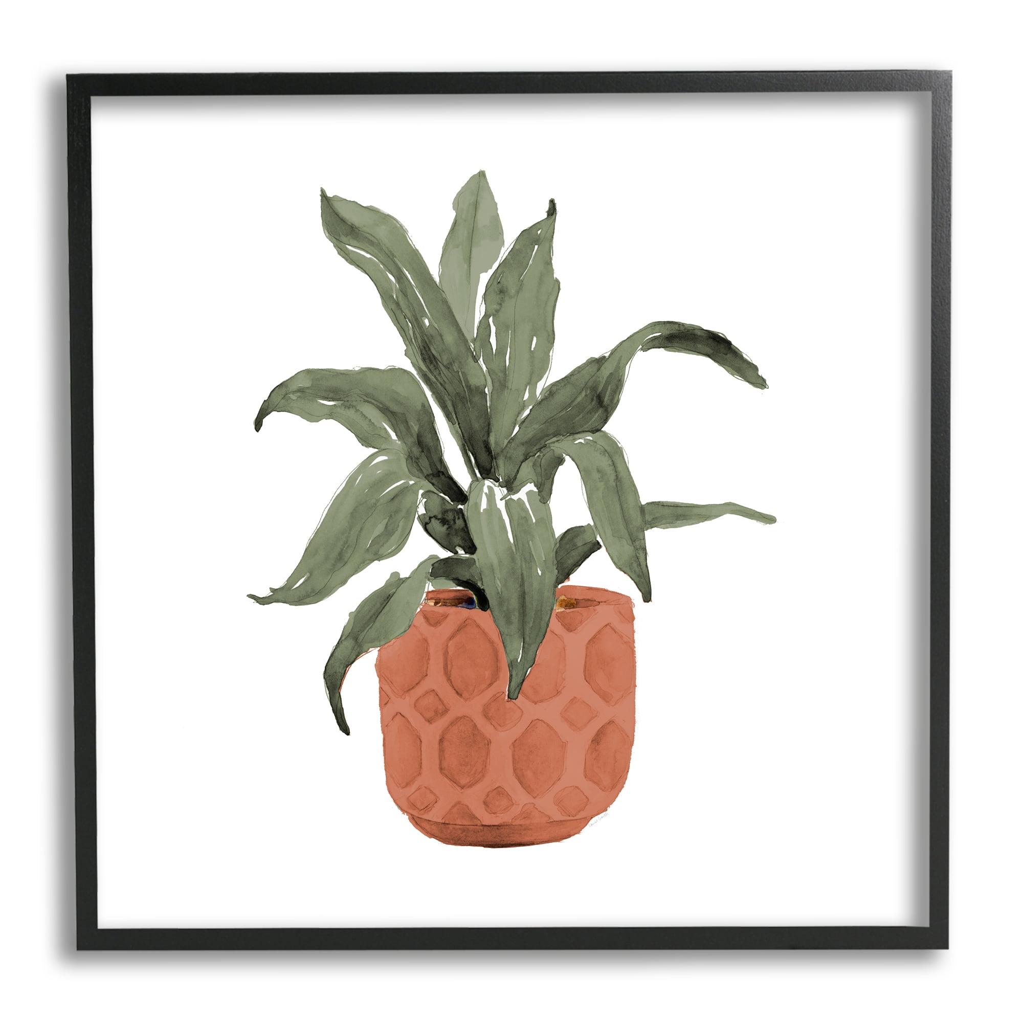 Green Leaves in Terracotta Planter Framed Wall Art