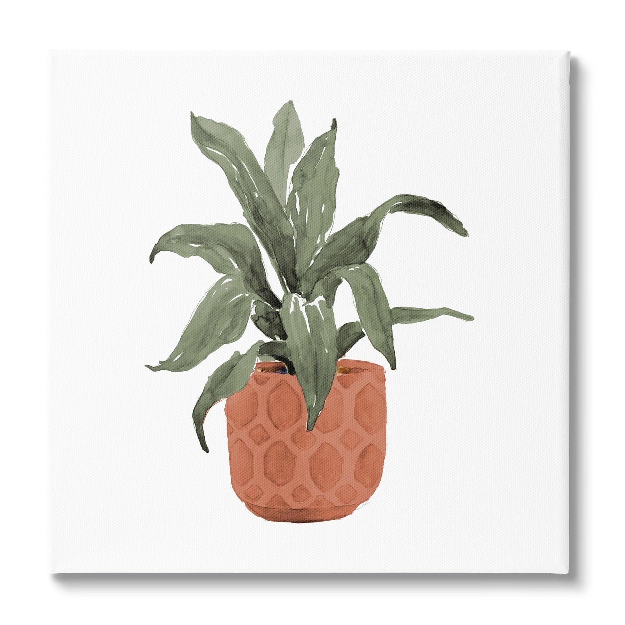 Stupell Industries " Simple House Plant Green Leaves Terracotta Planter Painting " by Lanie Loreth
