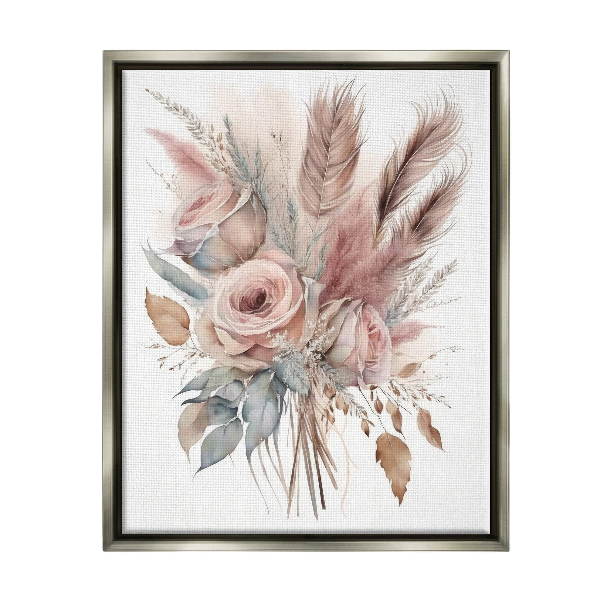 Stupell Industries Bb-265-Floater " Soft Pink Rose Bundle "