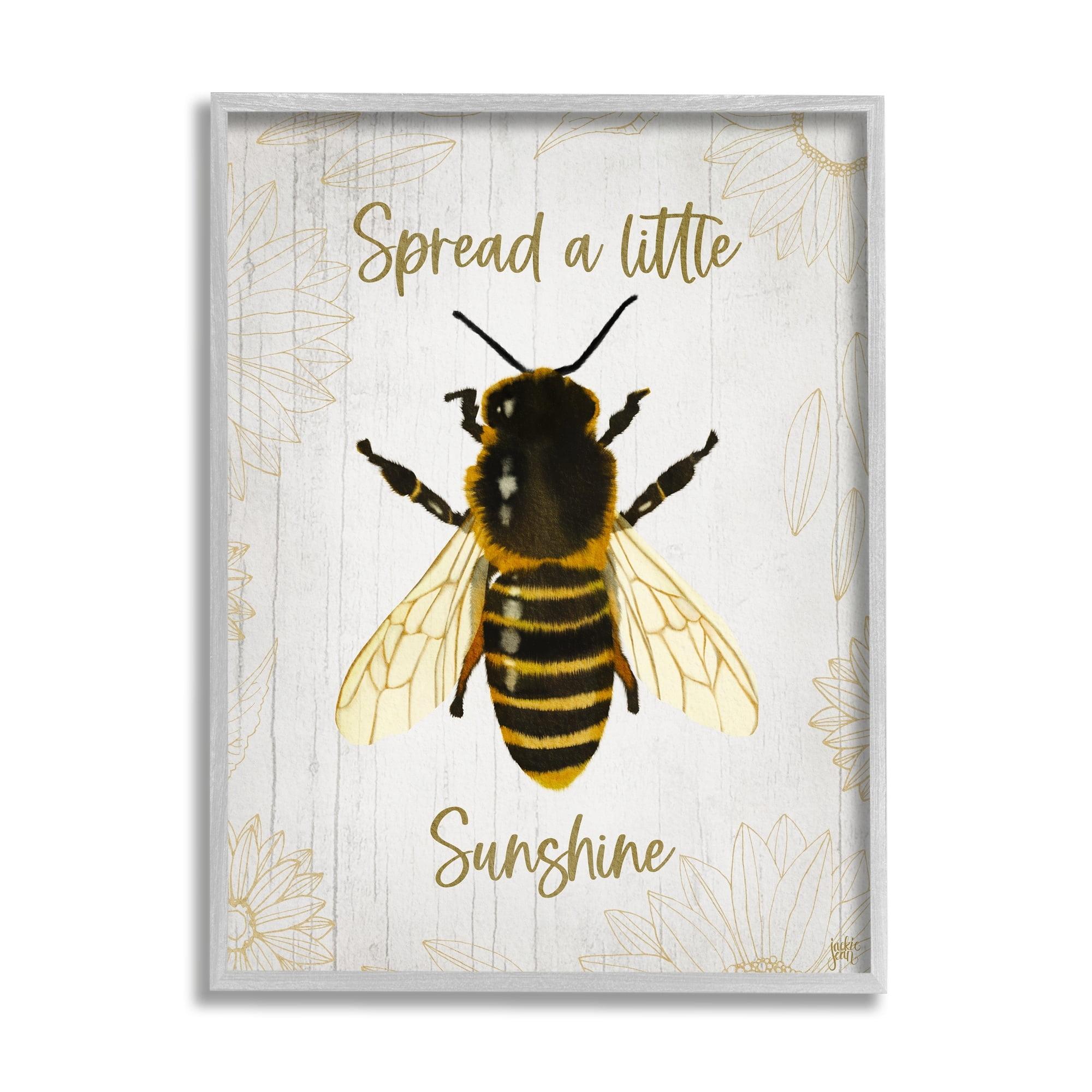 Stupell Industries Spread a Little Sunshine Phrase Country Bumble Bee, 16 x 20, Design by Jackie Quigley