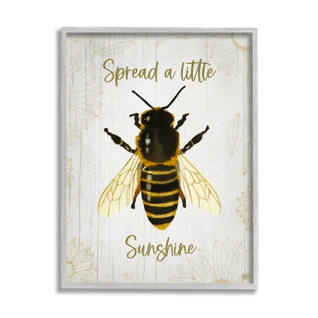 Stupell Industries Spread A Little Sunshine Phrase Country Bumble Bee By Jackie Quigley | Wayfair
