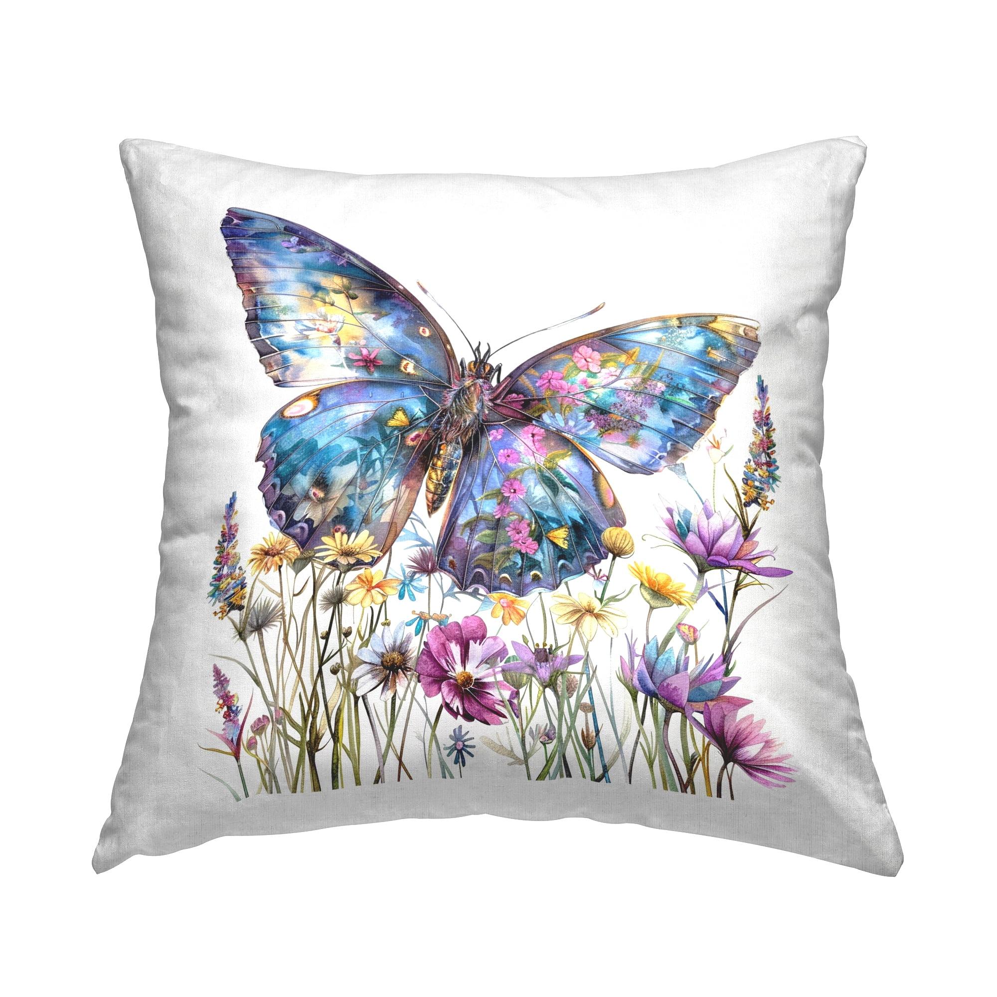 Stupell Industries Spring Garden Butterfly Decorative Printed Throw Pillow Design by LSR Design Studio.
