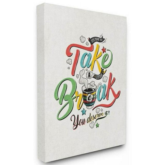 Stupell Industries Take A Break Inspirational Comic Book Word Design Canvas Wall Art by Ester Kay