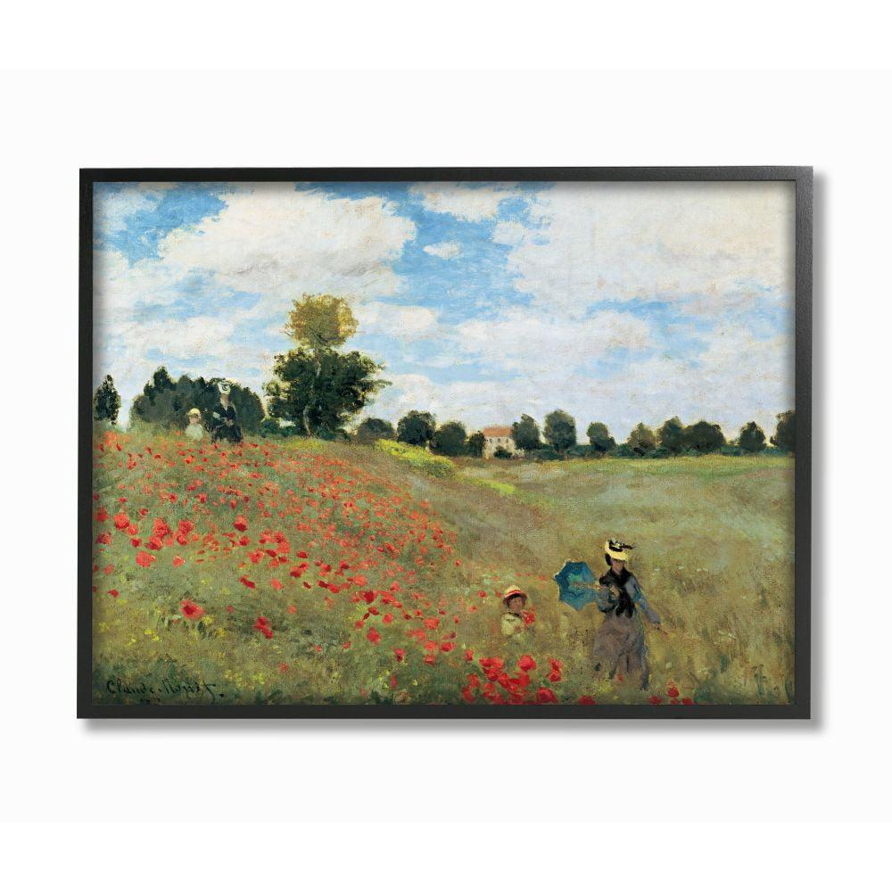 Stupell Industries The Poppy Field Monet Classic Painting Framed Wall Art by Claude Monet