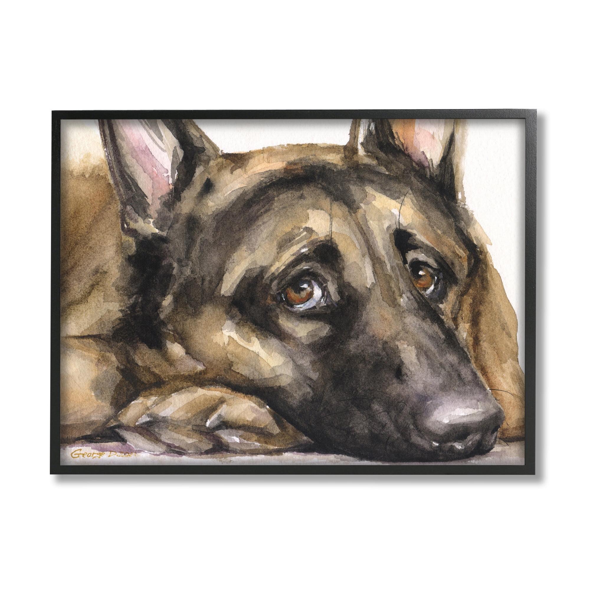 Tired German Shepherd Dog Resting Head On Paw Canvas Print