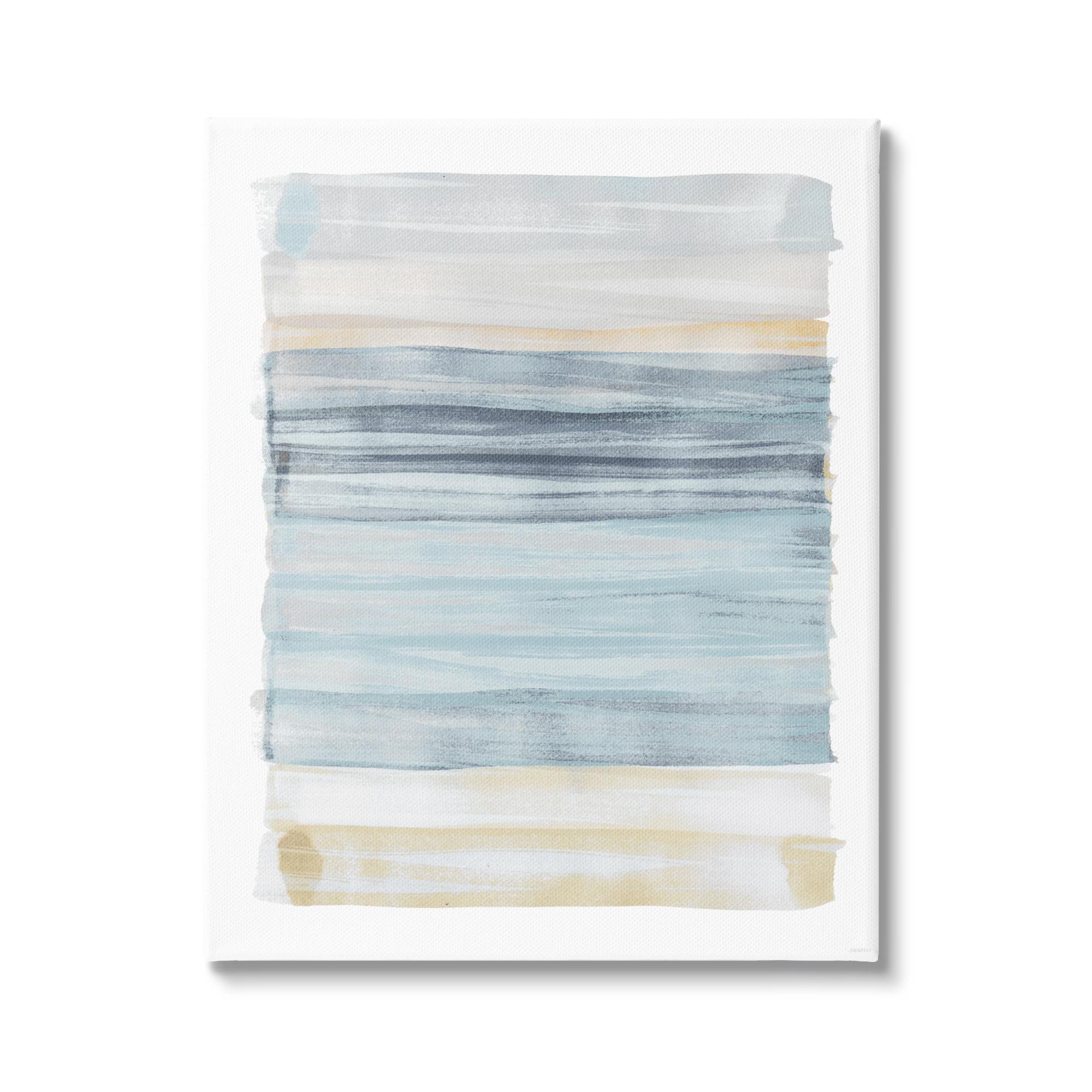 Tranquil Blue and Beige Abstract Canvas Wall Art, 24 x 30