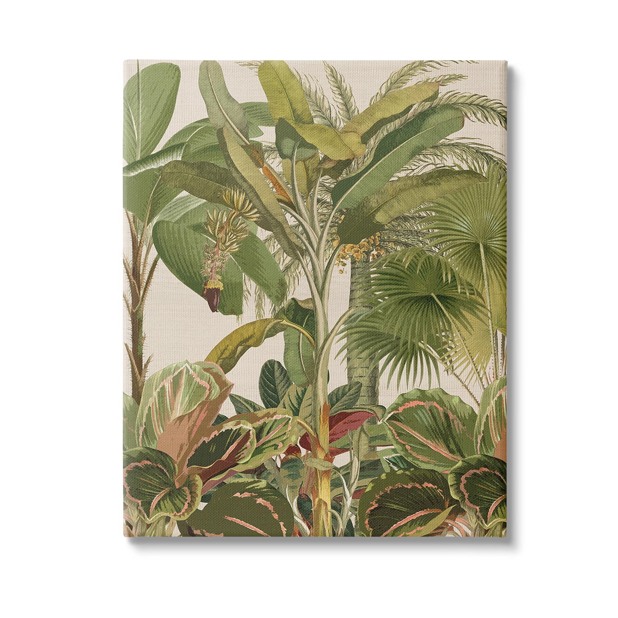 Stupell Industries Tropical Jungle Vegetation Botanical & Floral Painting Gallery Wrapped Canvas Art Print Wall Art, 16 x 20