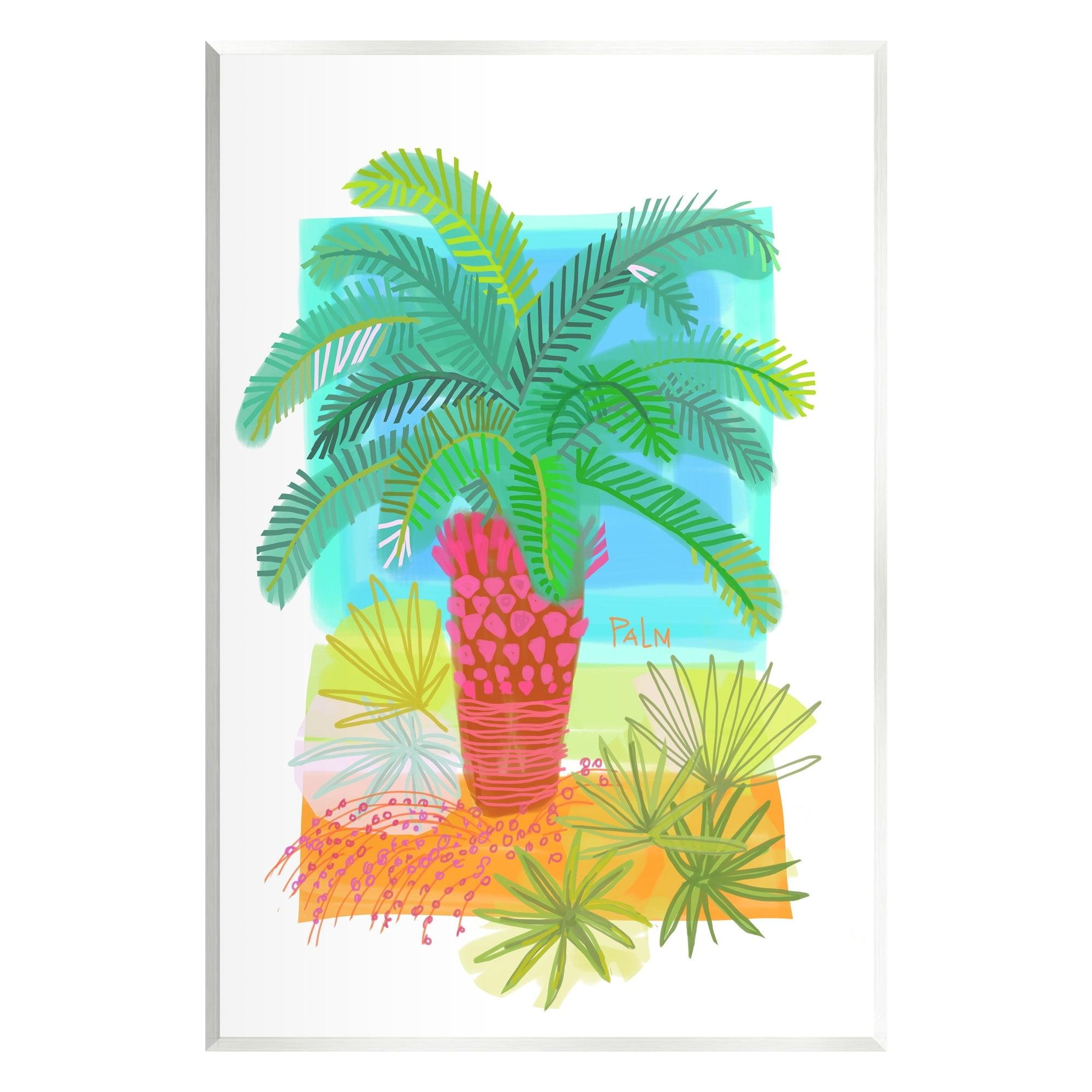 Stupell Industries " Tropical Palm Plant Leaves Whimsical Summer Botanicals "