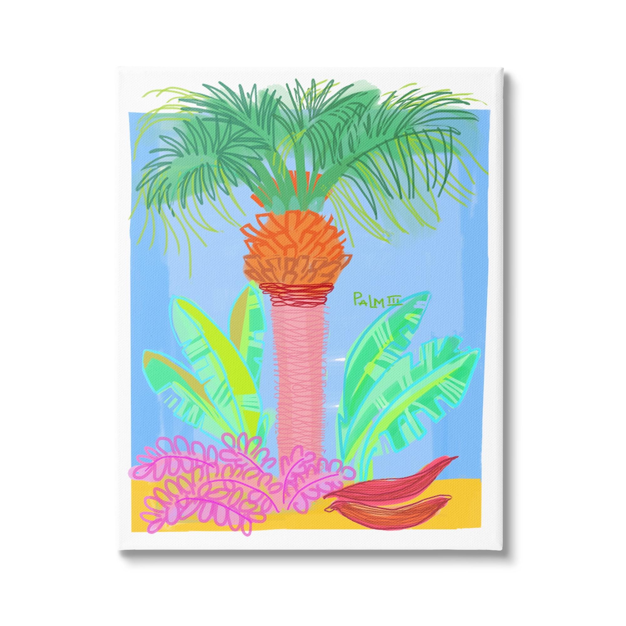 Stupell Industries " Tropical Palm Tree Botanicals Summer Beach Day "