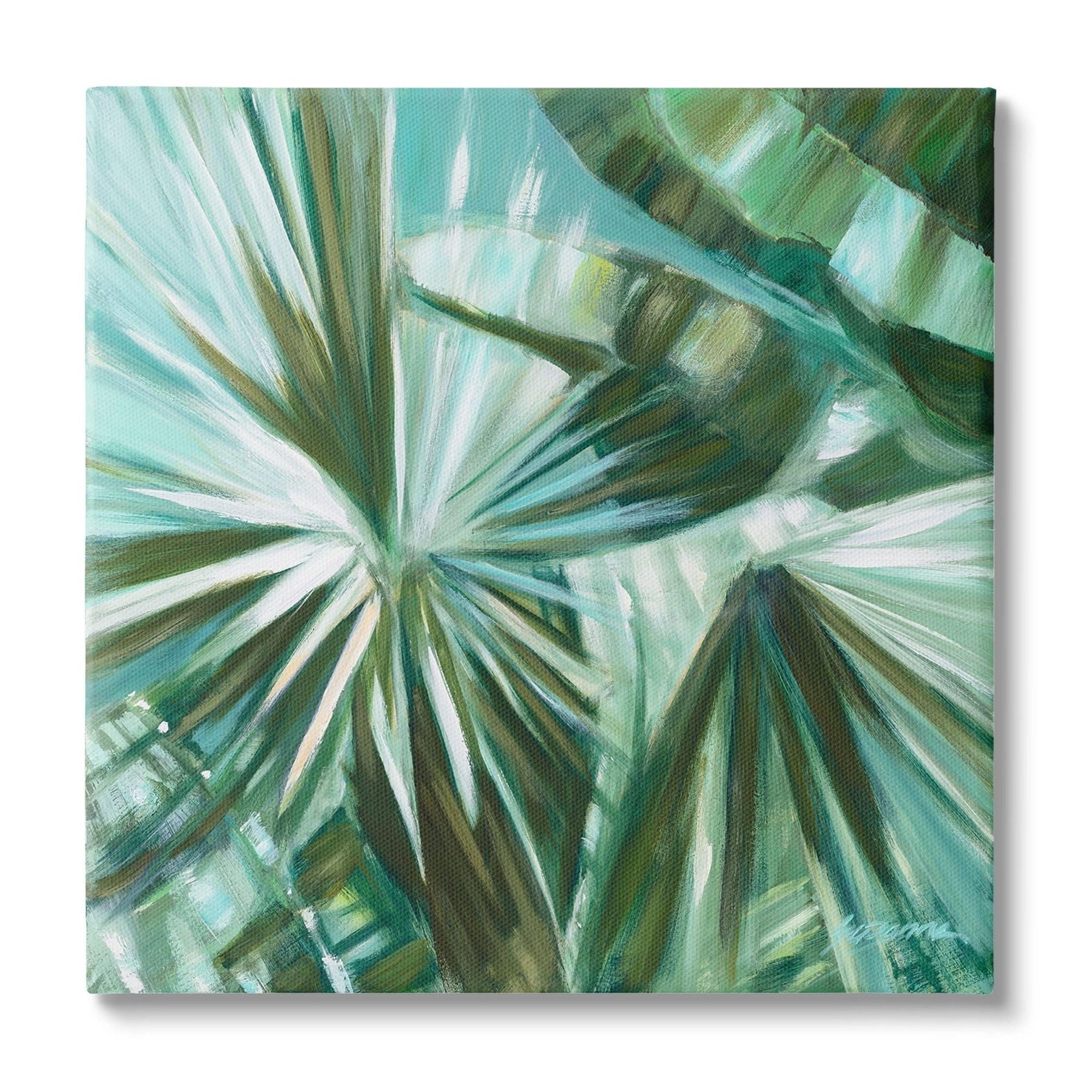 Stupell Industries Au-709-Canvas " Tropical Plant Leaves Abstraction " by Suzanne Wilkins Painting Print