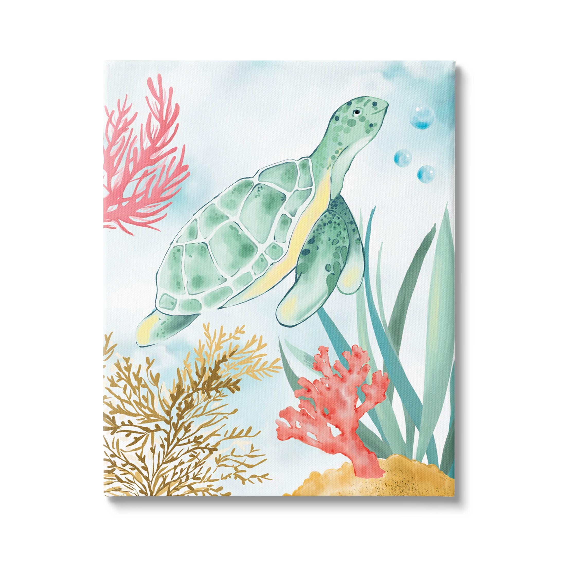 Stupell Industries " Turtle Coral Reef Bubbles " by House Of Rose