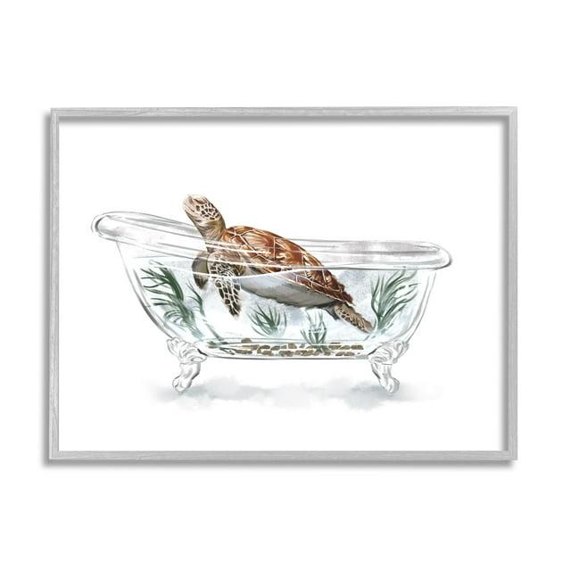 Stupell Industries " Turtle Swimming Bathtub Habitat " by Ziwei Li