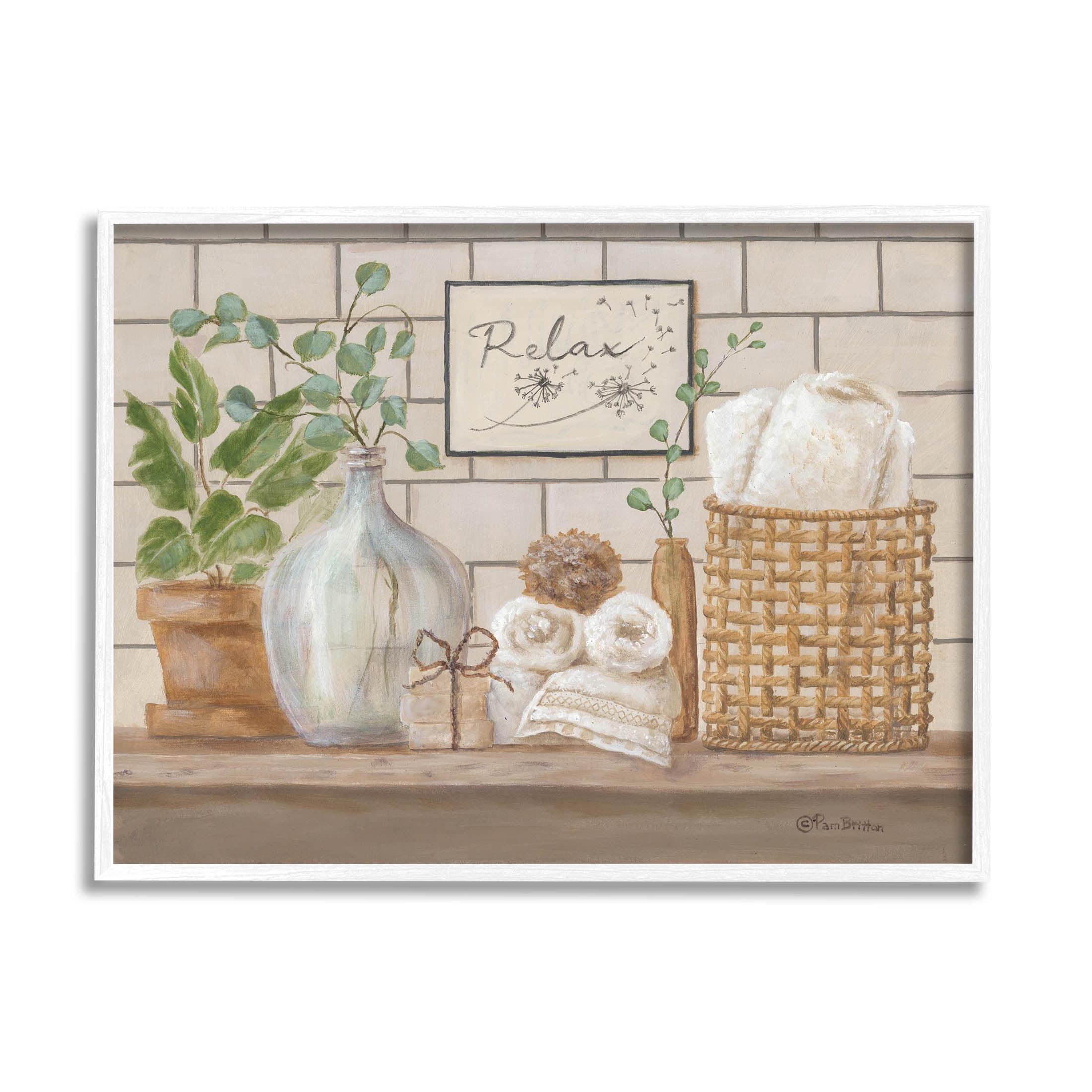 " Uplifting Bathroom Spa Relax Scene " by Pam Britton Painting Print