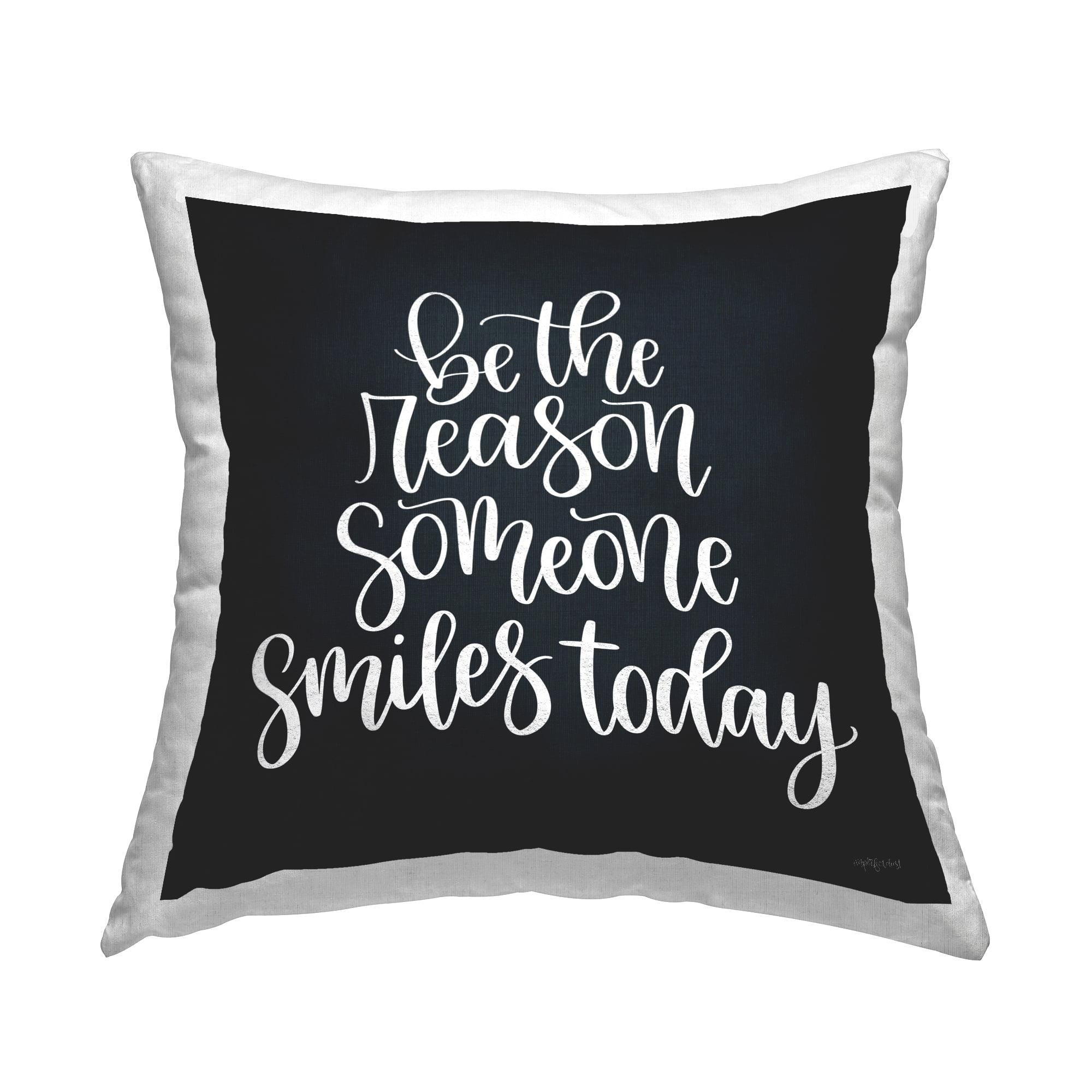 Black and White Calligraphy Square Throw Pillow