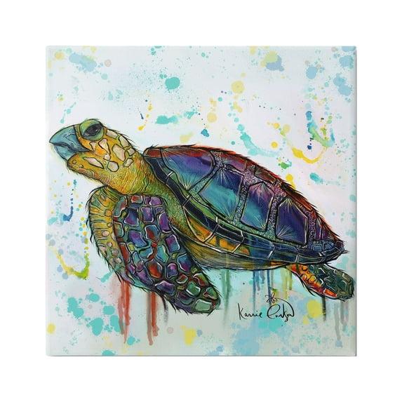 Stupell Industries " Urban Street Style Sea Turtle Paint Drip " by Karrie Evenson Painting Print