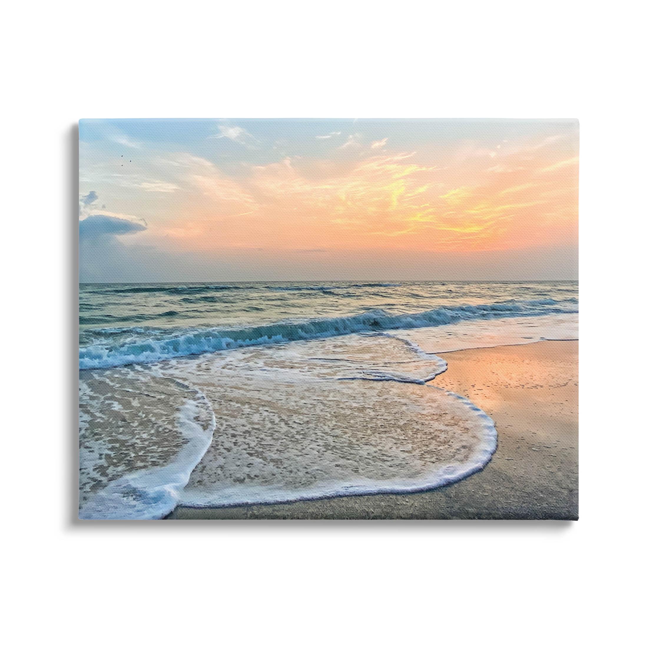 Stupell Industries Vast Panoramic Beach Layered Waves Gallery Wrapped Canvas Wall Art