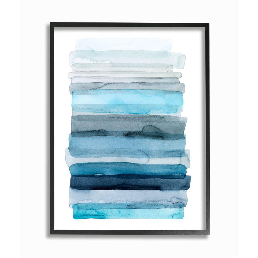 Stupell Industries Water Inspired Blue Grey Ombre Abstract Lines