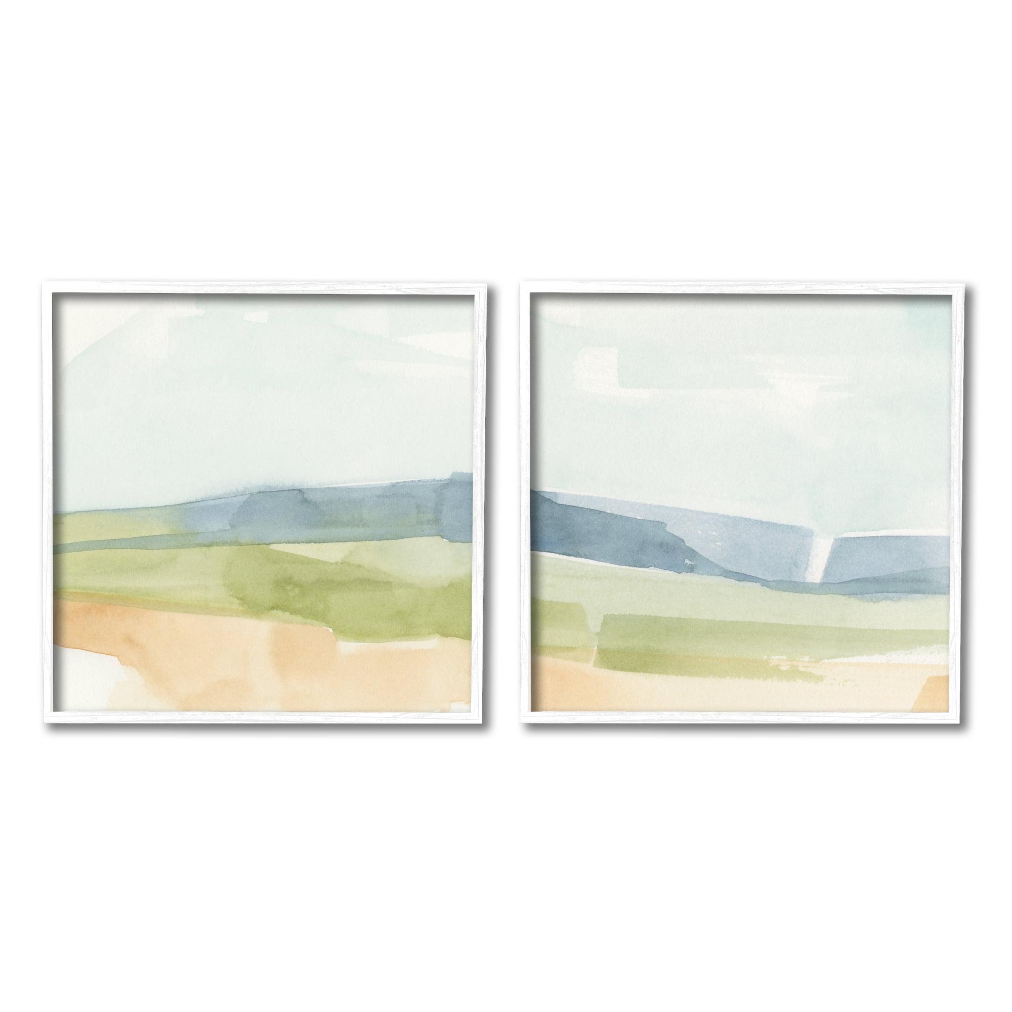 Stupell Industries Watercolor Hills Abstract Landscape Blue Green Brown Tones, 12 x 12, Design by Emma Caroline