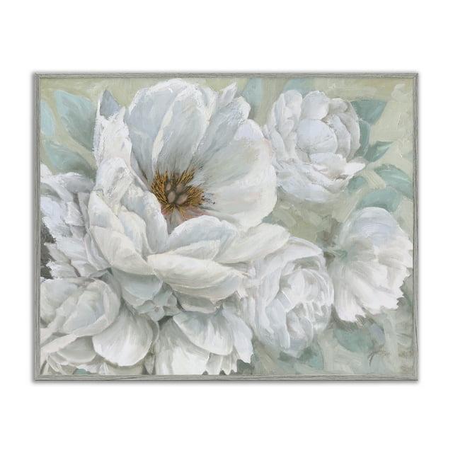 Stupell Industries White Beauty Bouquet Botanical & Floral Painting Gray Framed Art Print Wall Art, 20 x 16