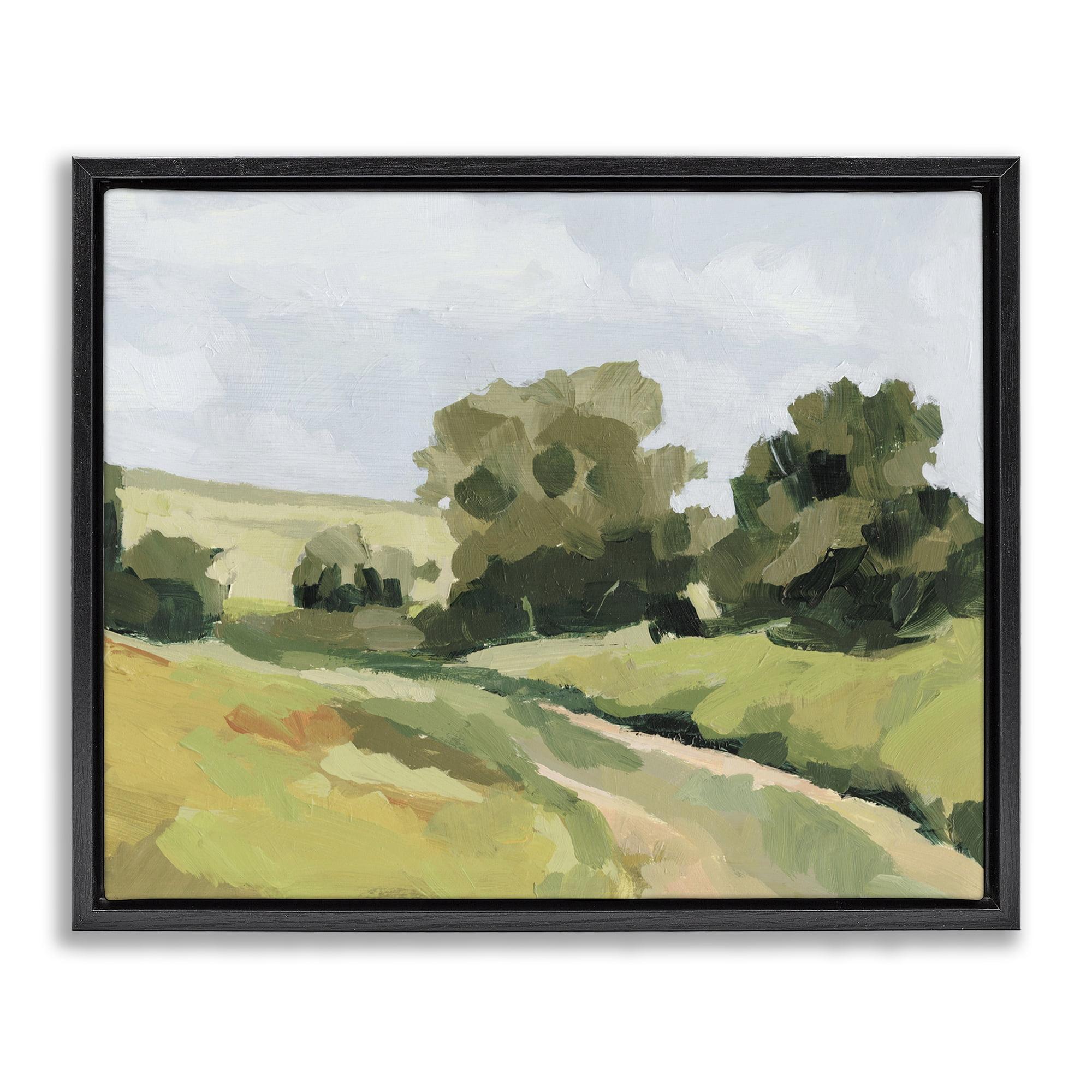 Winding Path Landscape Canvas Print with Black Frame, 31 x 25