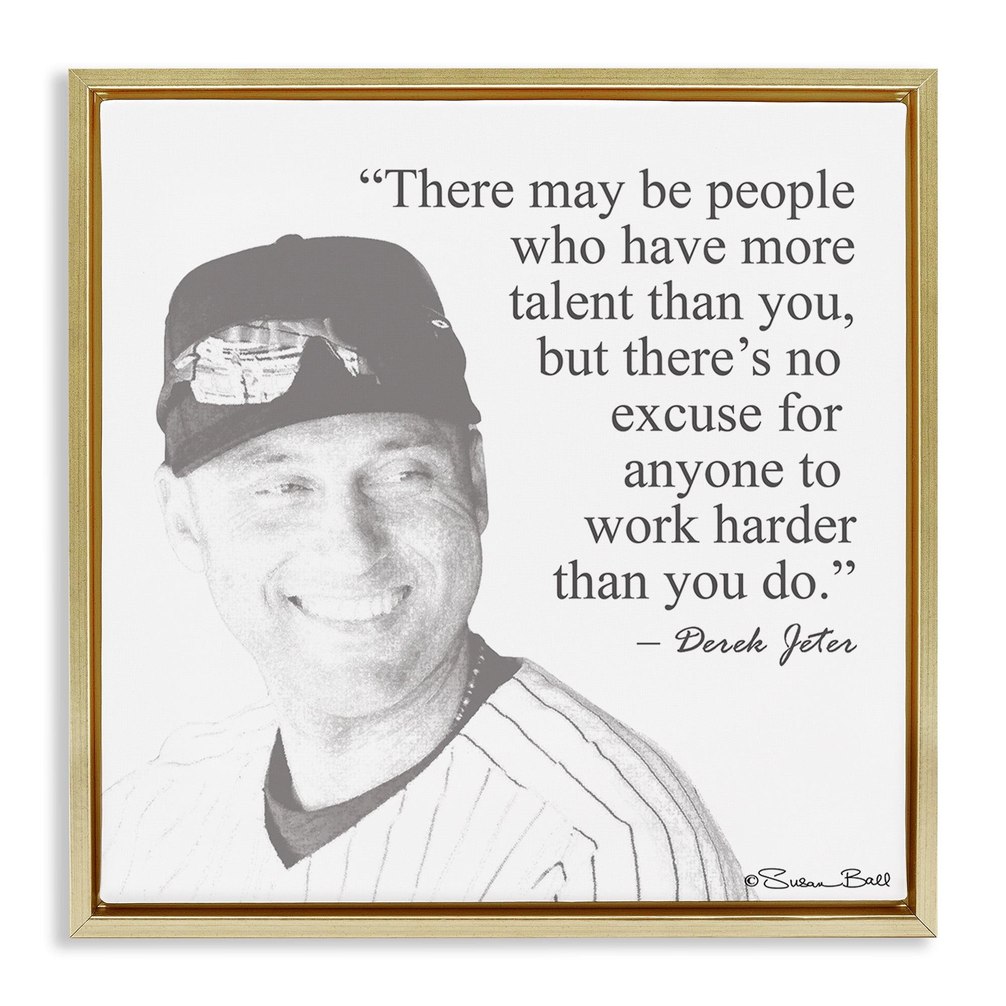 Stupell Industries Work Hard Derek Jeter Quote, 25" x 25"