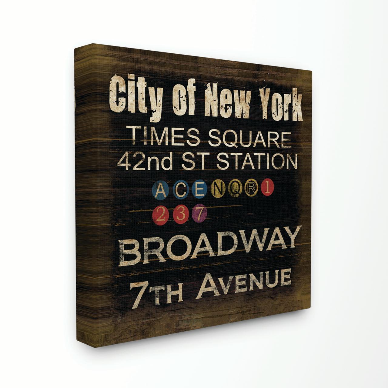 Stupell IndustriesCity Of New York Subway Stops Canvas Wall Art by Gplicensing