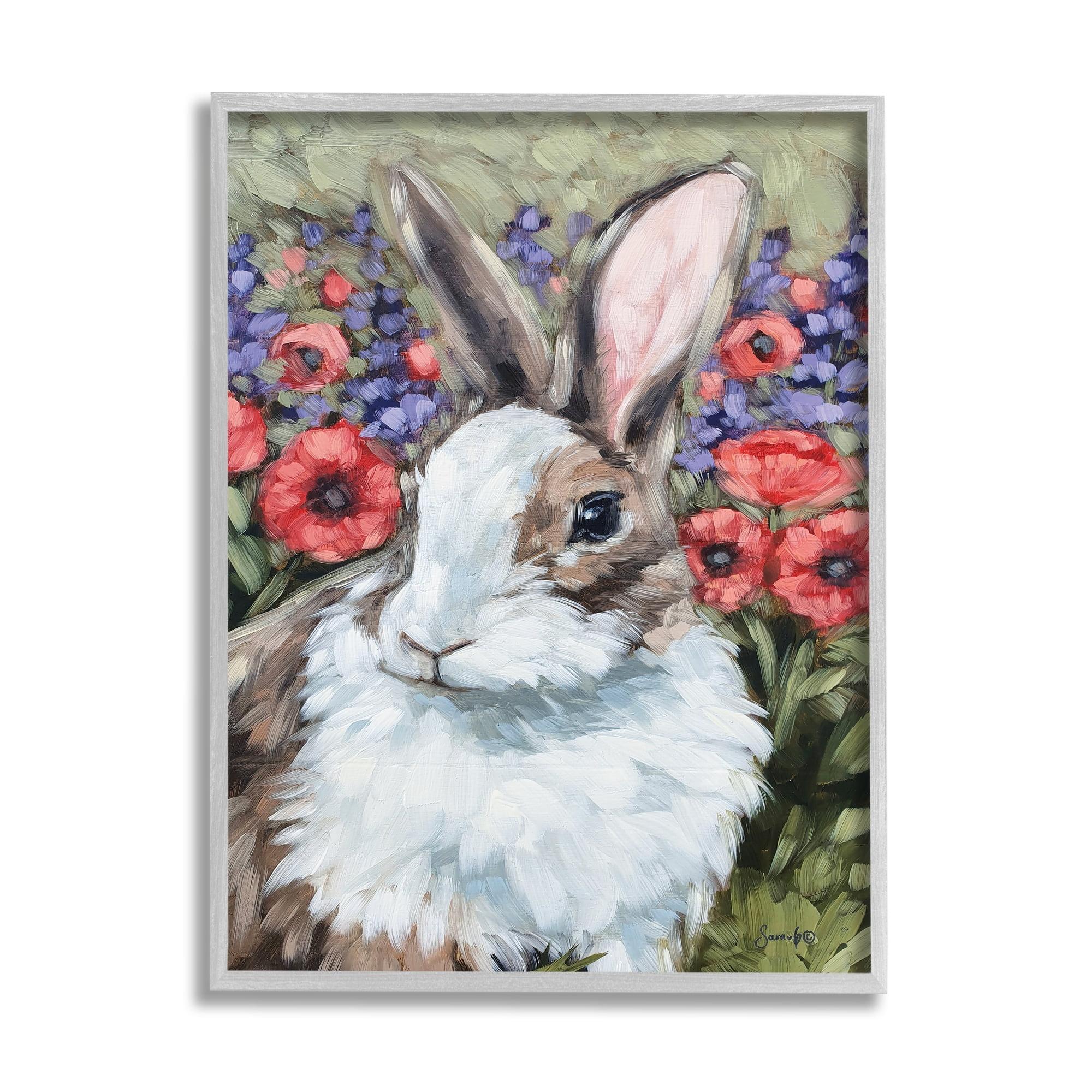Stupell Industries " Rabbit Flower Meadow Nature "