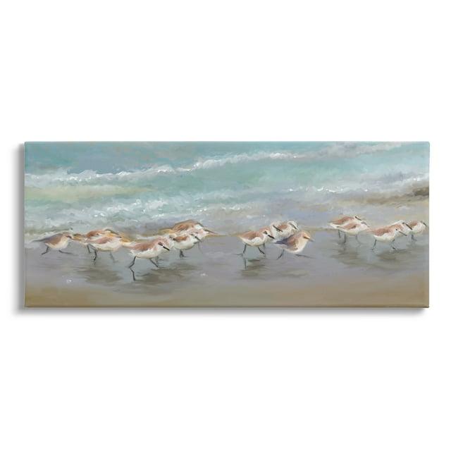 Stupell Industries " Sandpiper Flock Shoreline Splashing " by Rick Novak Painting Print
