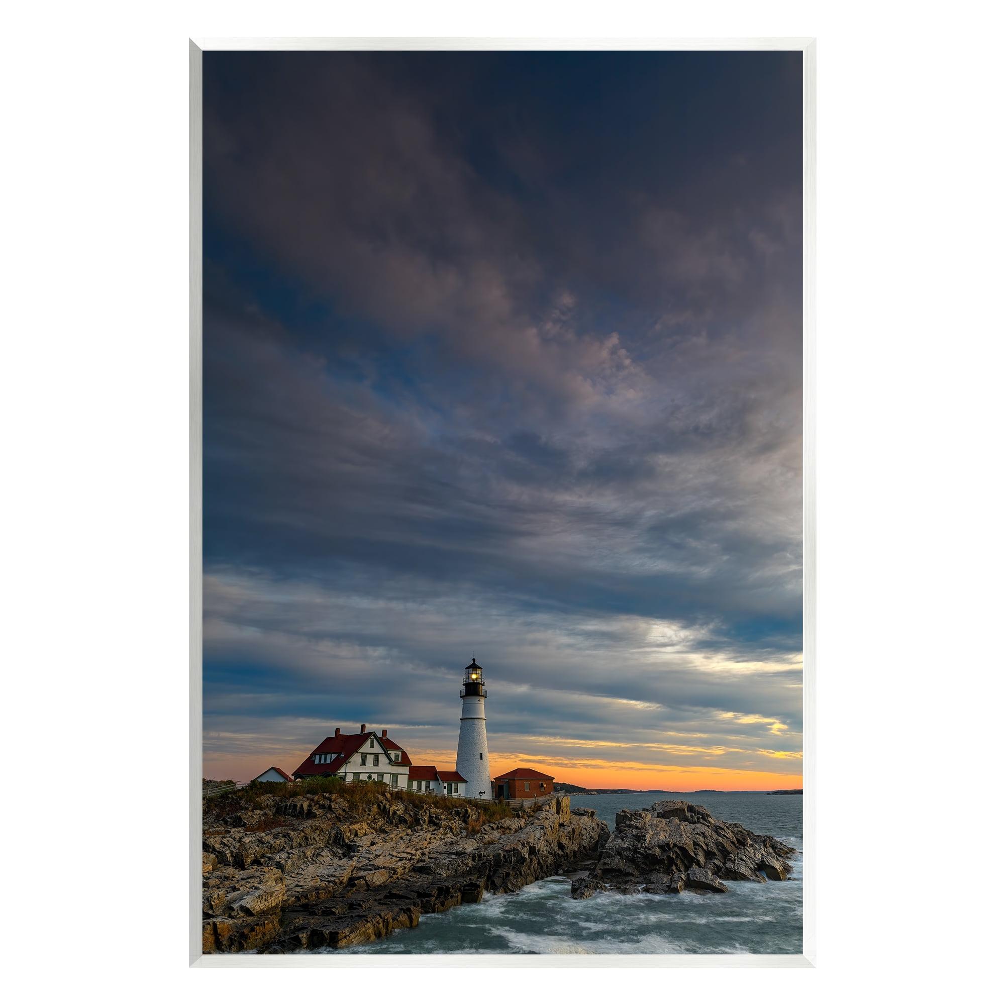 Stupell Industries Seaside Lighthouse Beacon Coast Floater Canvas Wall Art By Rick Berk | Wayfair