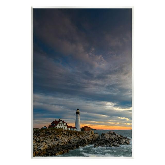 Stupell Industries Seaside Lighthouse Beacon Coast Floater Canvas Wall Art By Rick Berk | Wayfair